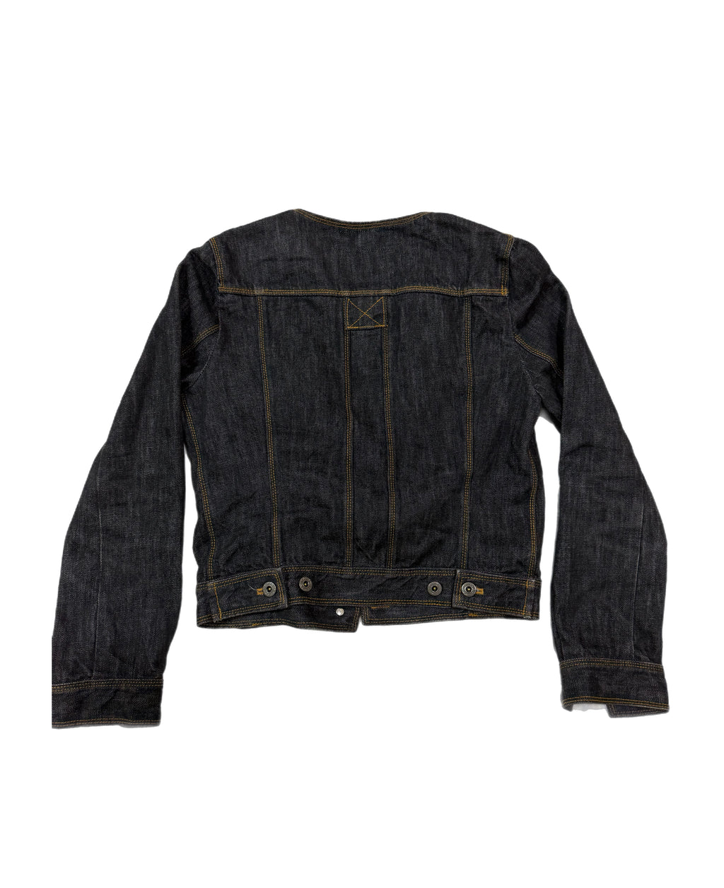 Charles Jourdain Collarless Denim Trucker Jacket