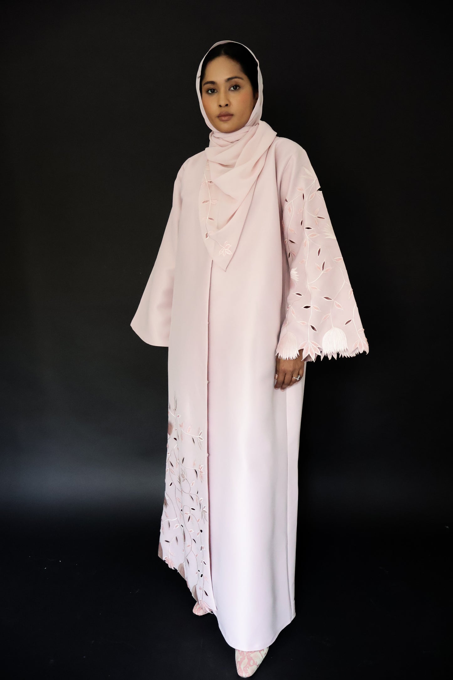 Tamara Pink Bridal Satin Overcoat and Shawl