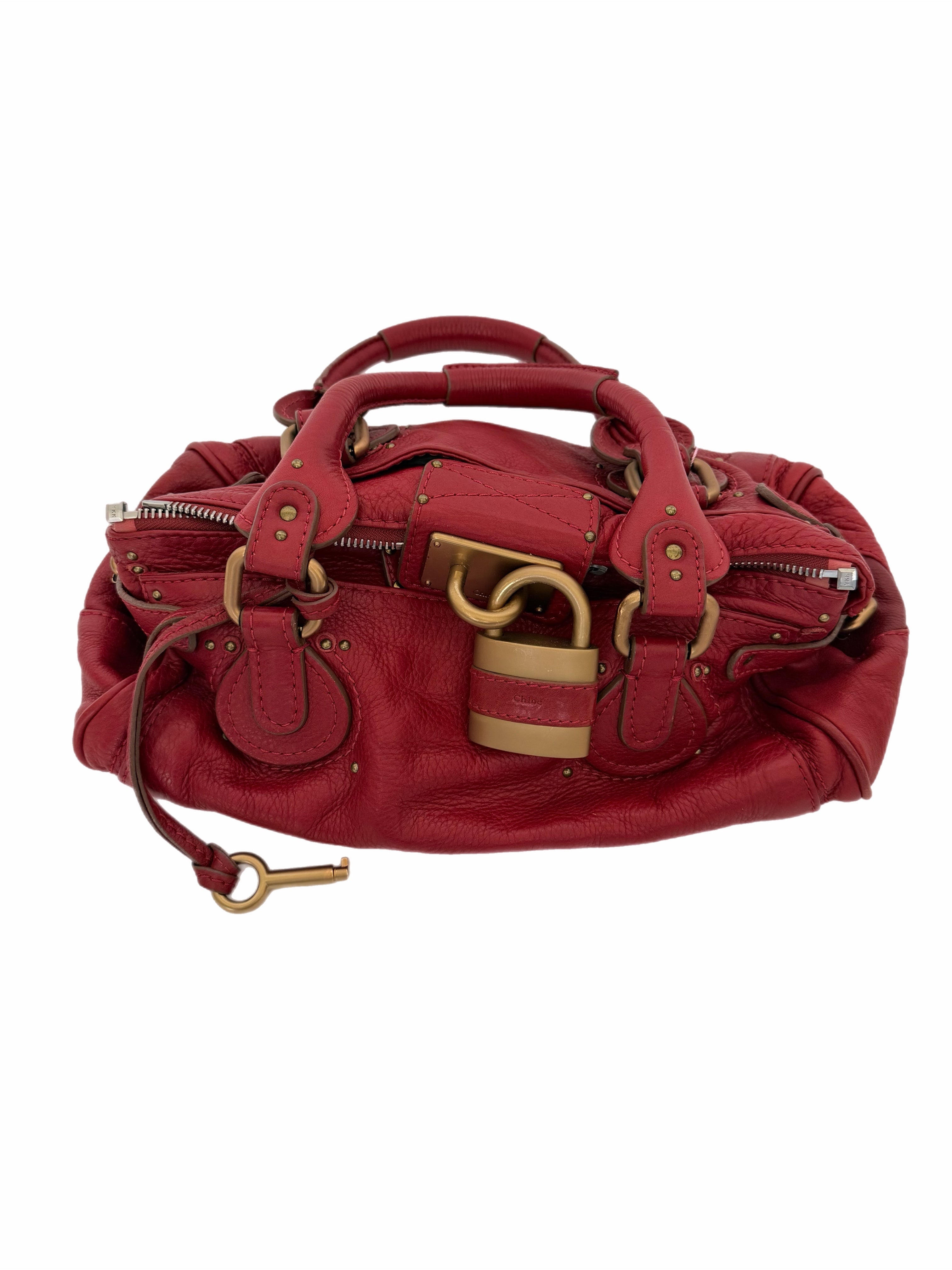 Chloe Paddington Lock Bag in Red