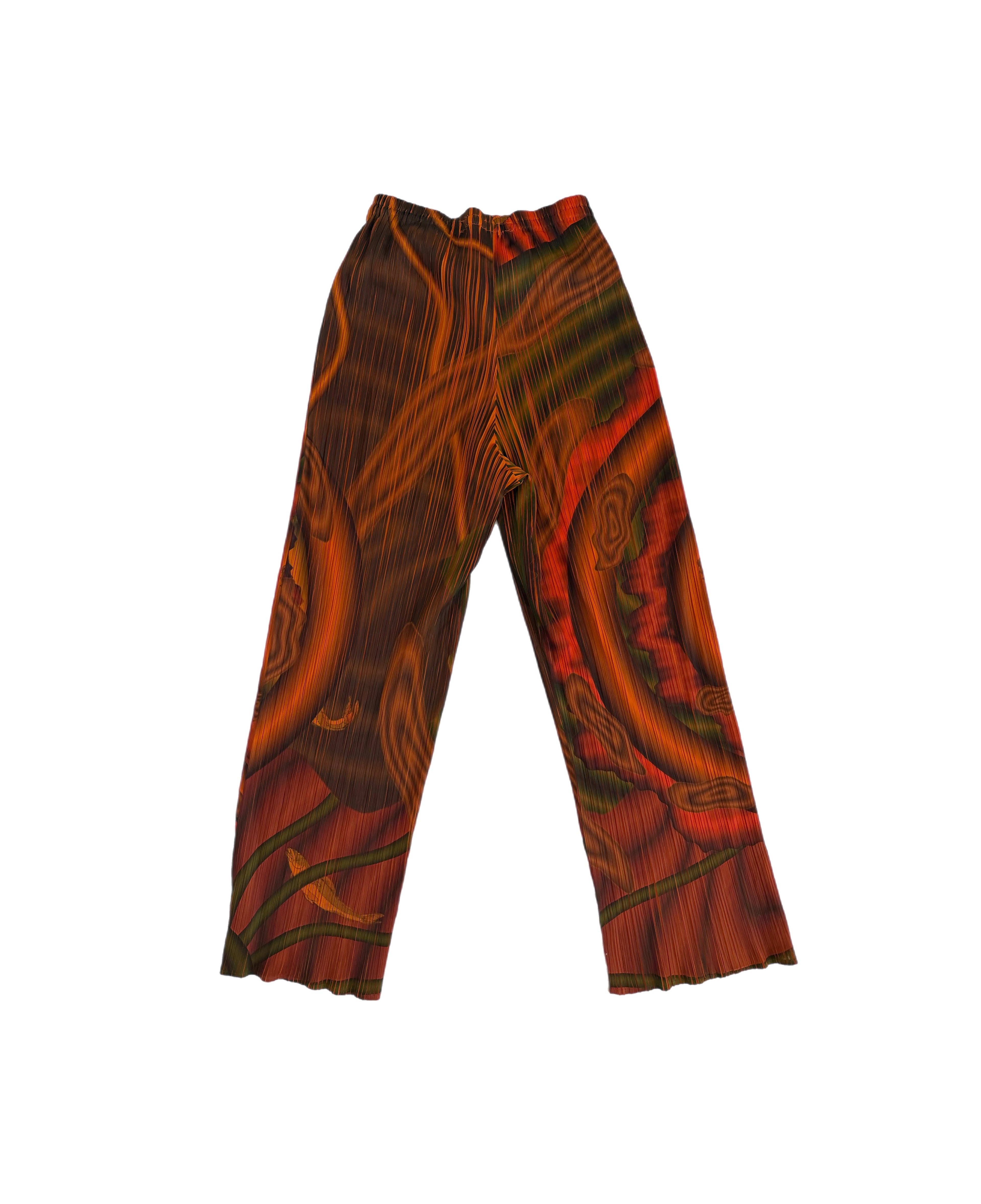Pleats Please Issey Miyake Pleated Graphic Pants in S