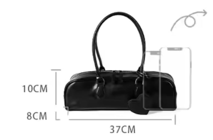 Patent PU Leather Shoulder Bag with Heart Charm