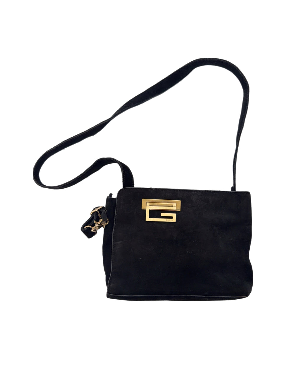 Gucci G-Frame Suede Crossbody Bag in Black