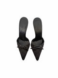 Gucci Monogram Bow Mules in Black in size 34