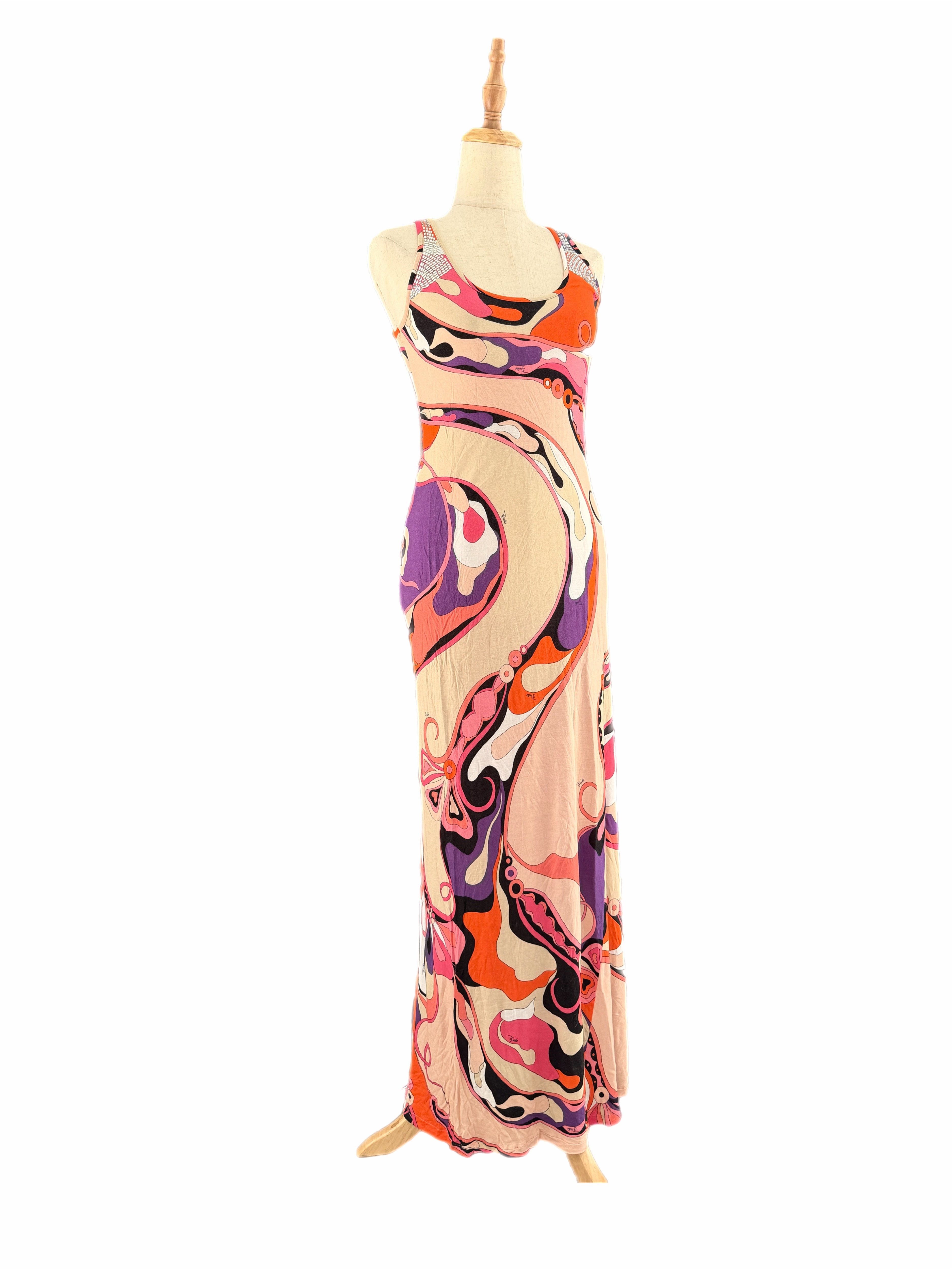 Emilio Pucci Stretch Jersey Dress in Multicolor Swirls