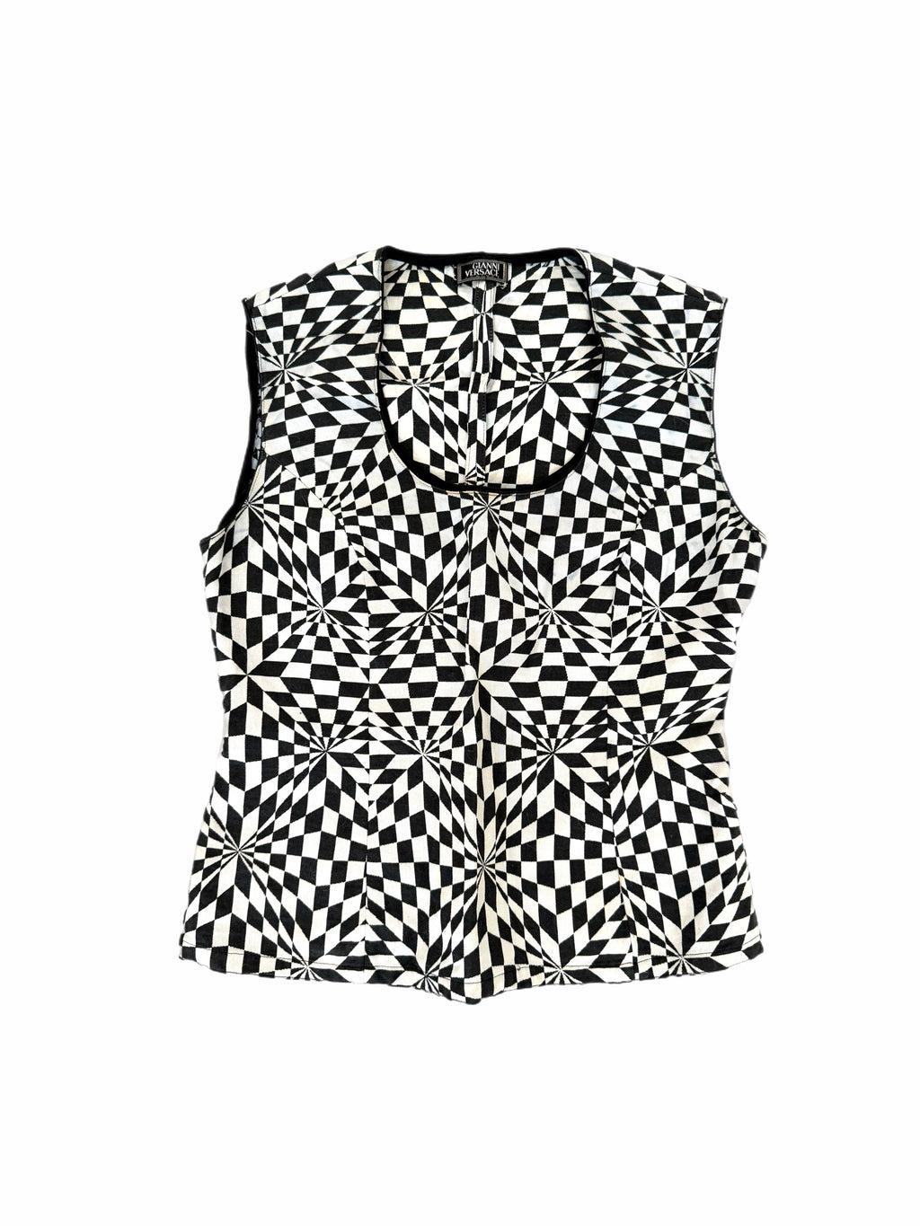 Gianni Versace Couture Abstract Sleeveless Top