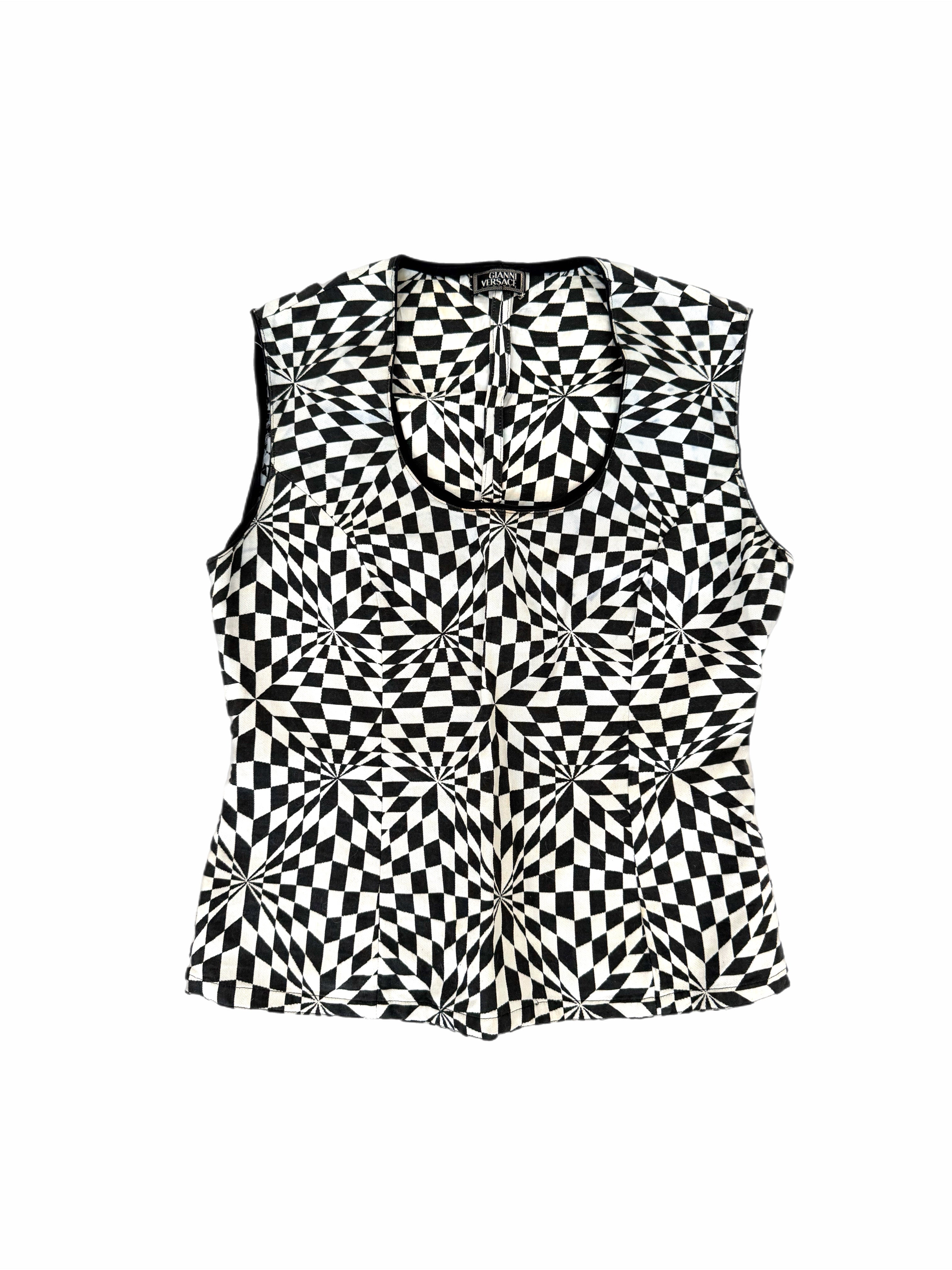 Gianni Versace Couture Abstract Sleeveless Top