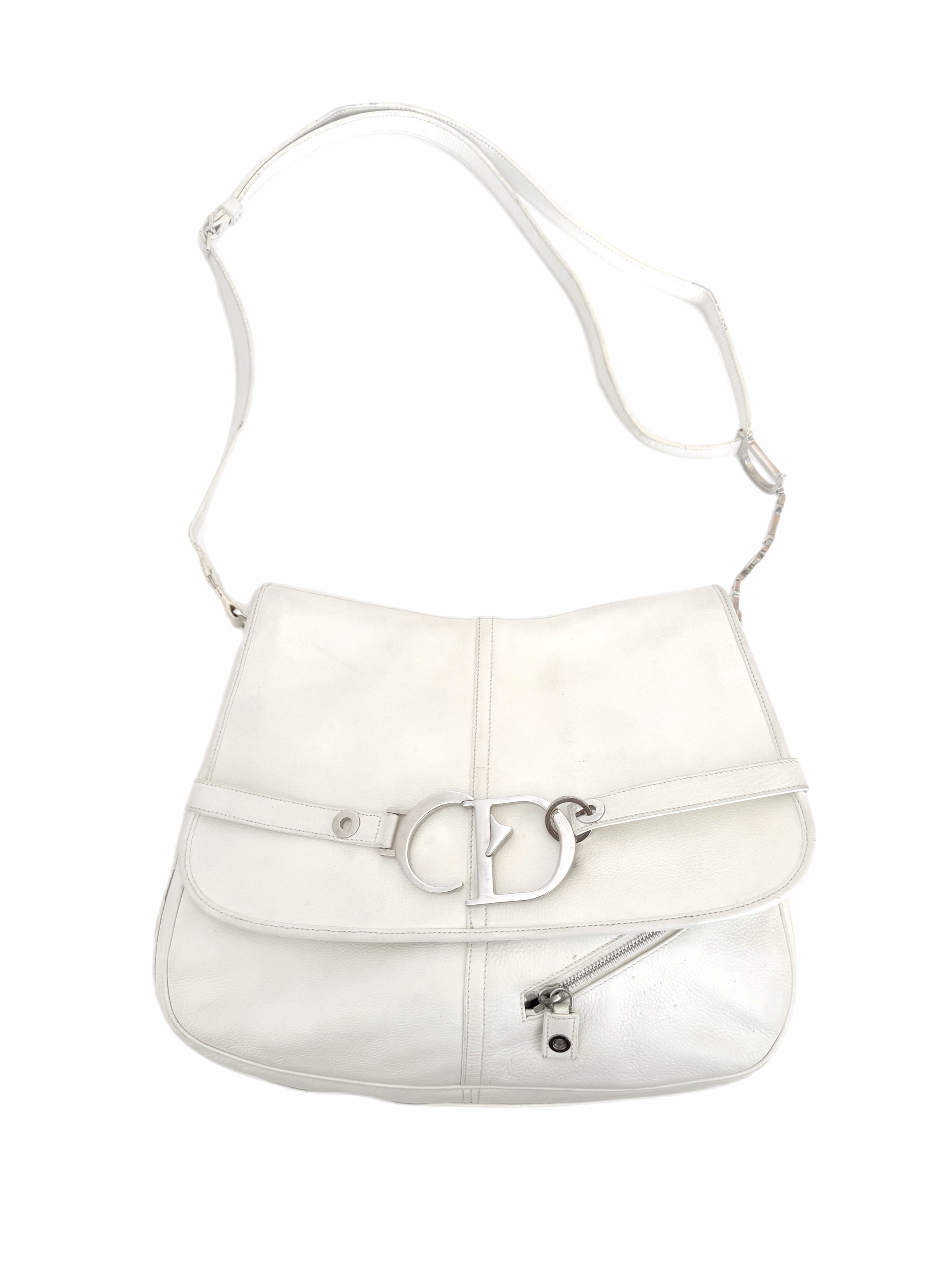 Christian Dior CD Messenger Bag in White