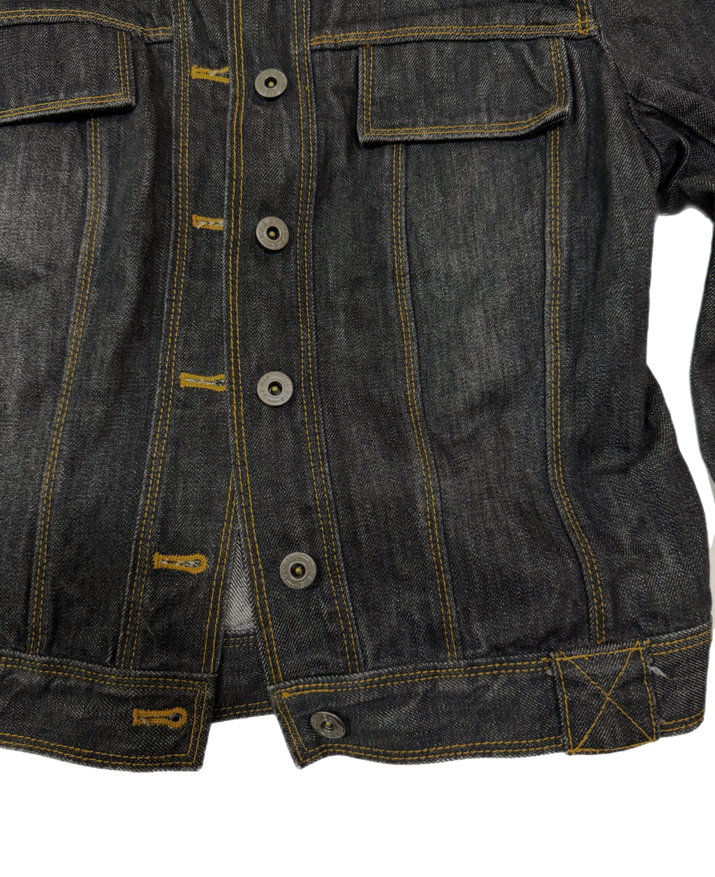 Charles Jourdain Collarless Denim Trucker Jacket