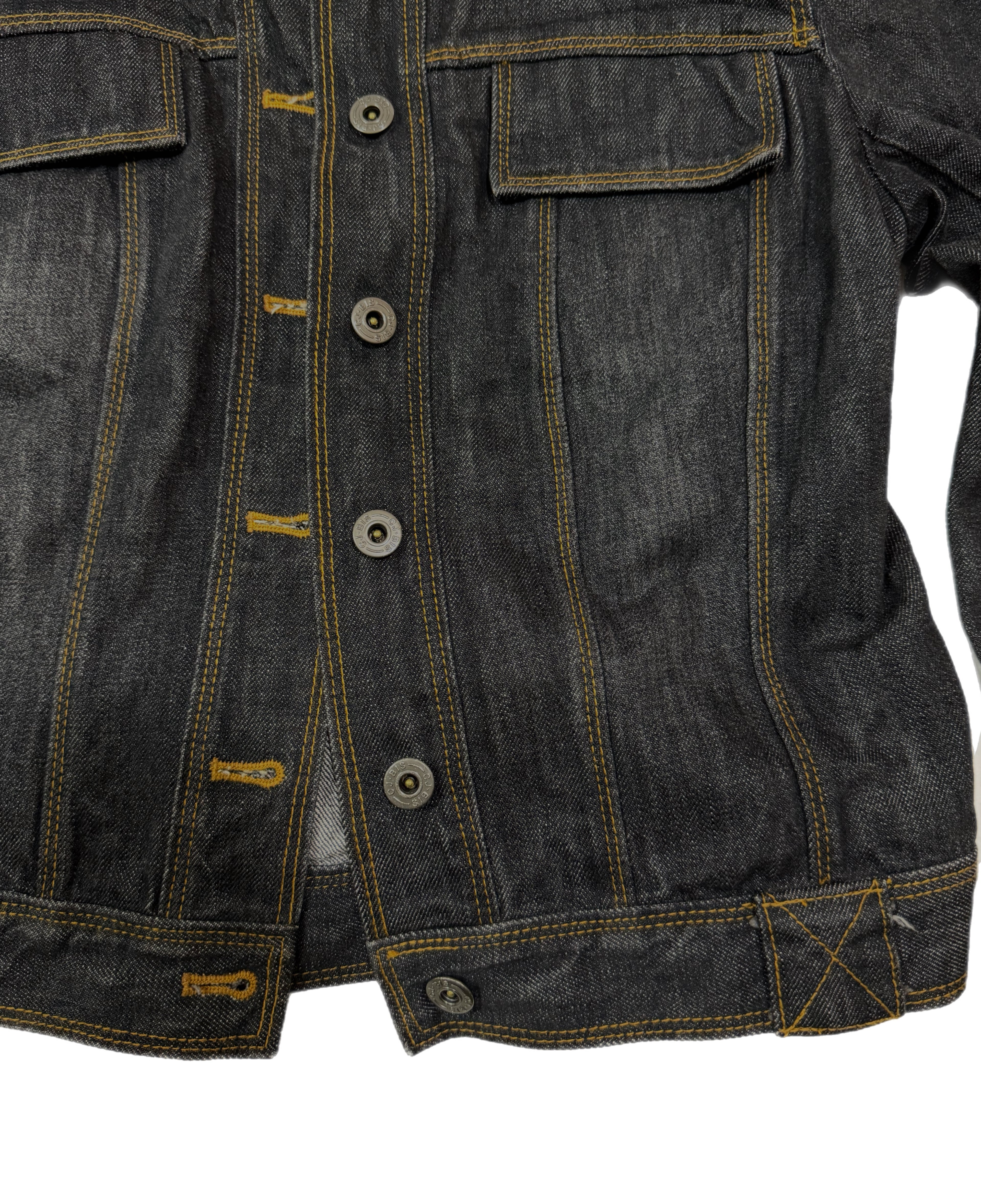 Charles Jourdain Collarless Denim Trucker Jacket