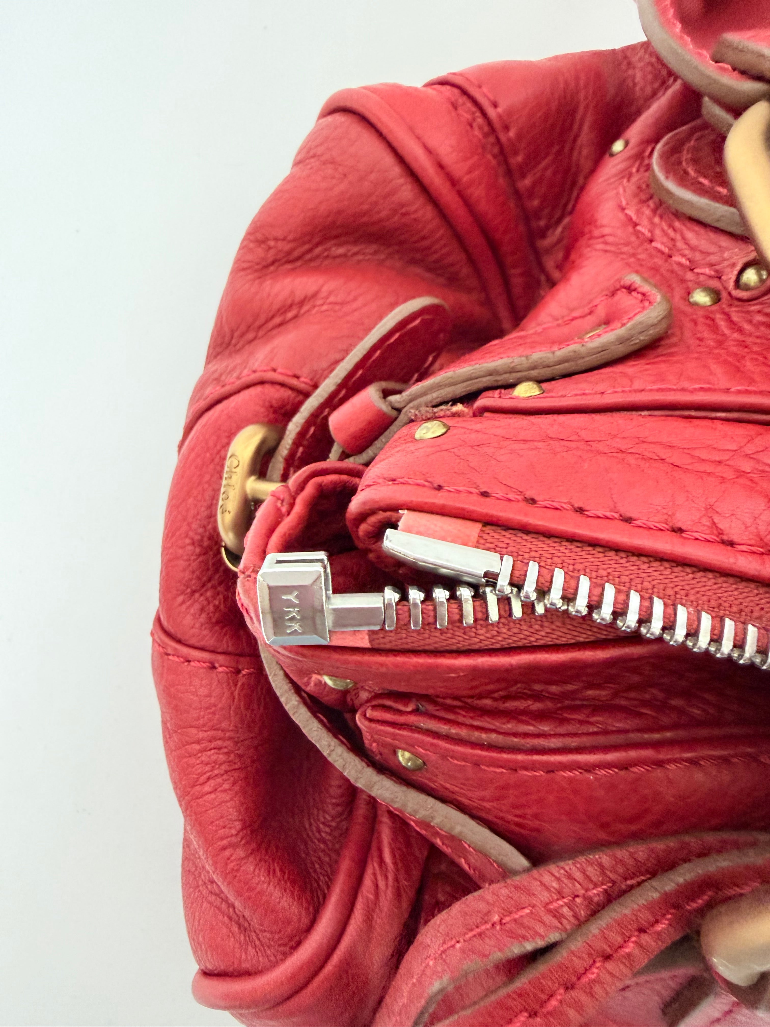 Chloe Paddington Lock Bag in Red