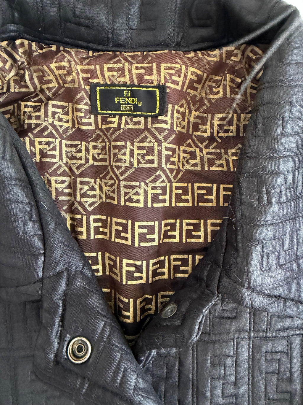 Fendi Mare FF Embossed Polyester Padded Outercoat