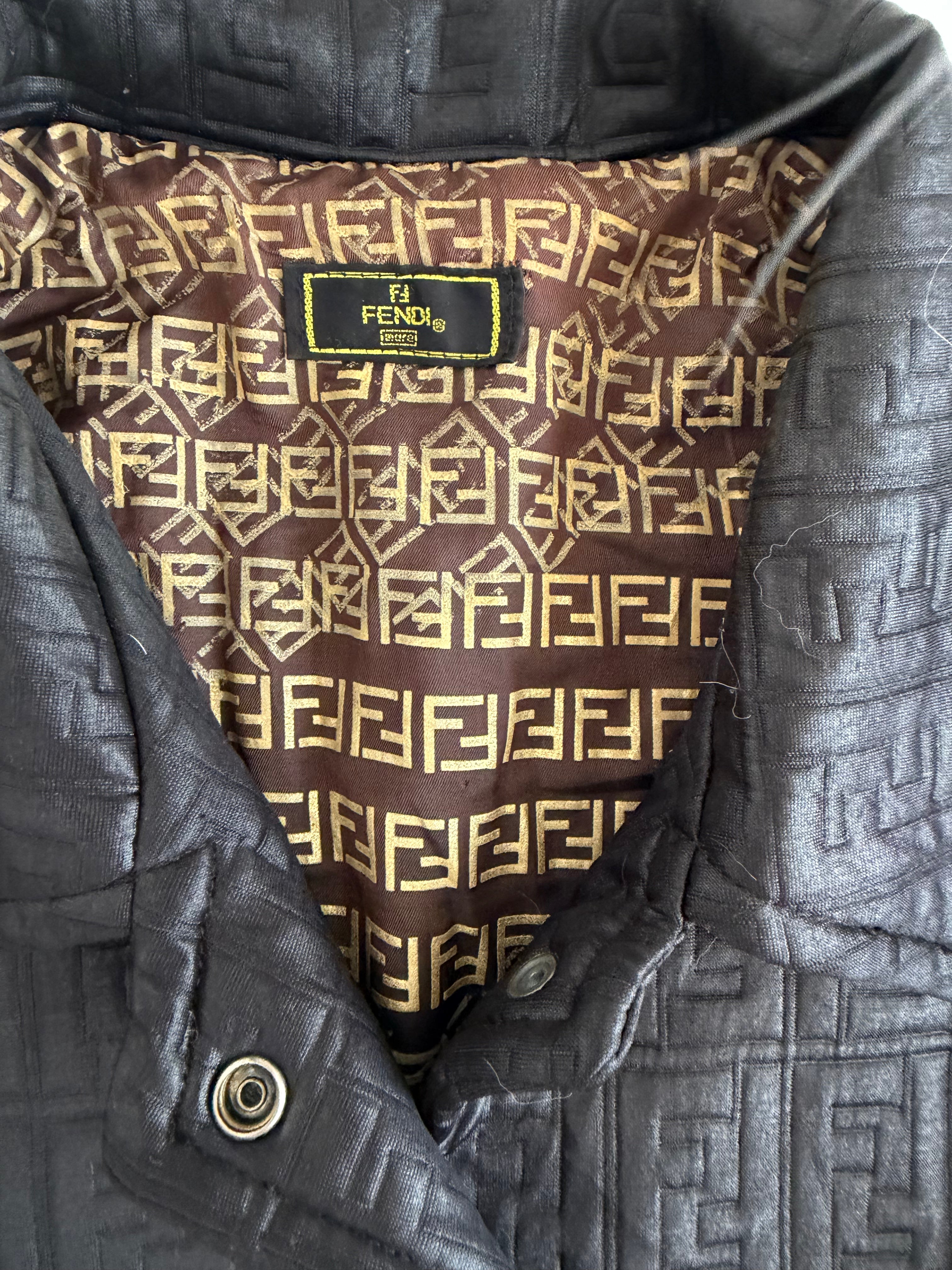 Fendi Mare FF Embossed Polyester Padded Outercoat