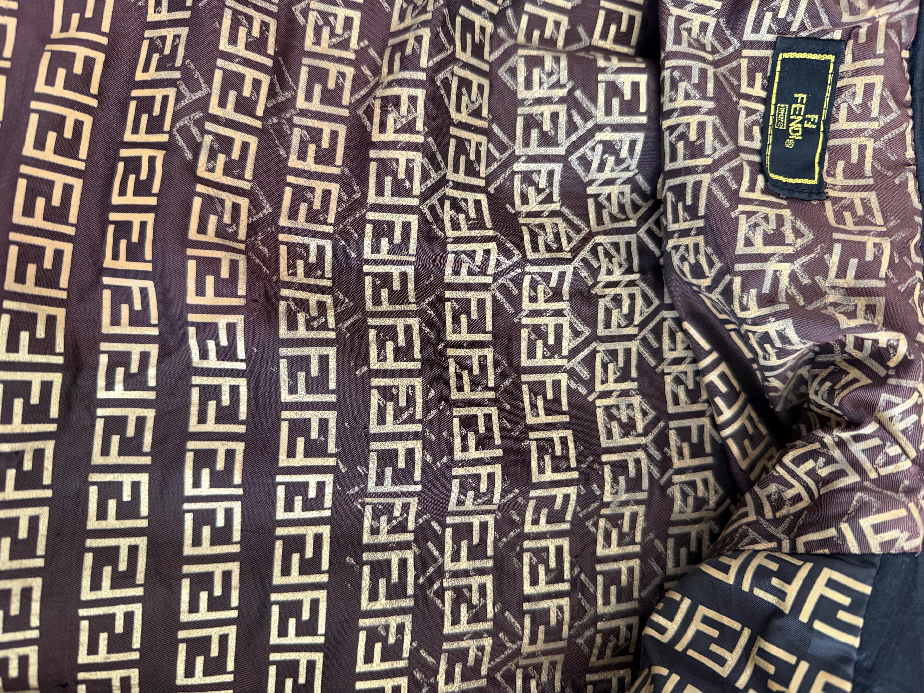 Fendi Mare FF Embossed Polyester Padded Outercoat