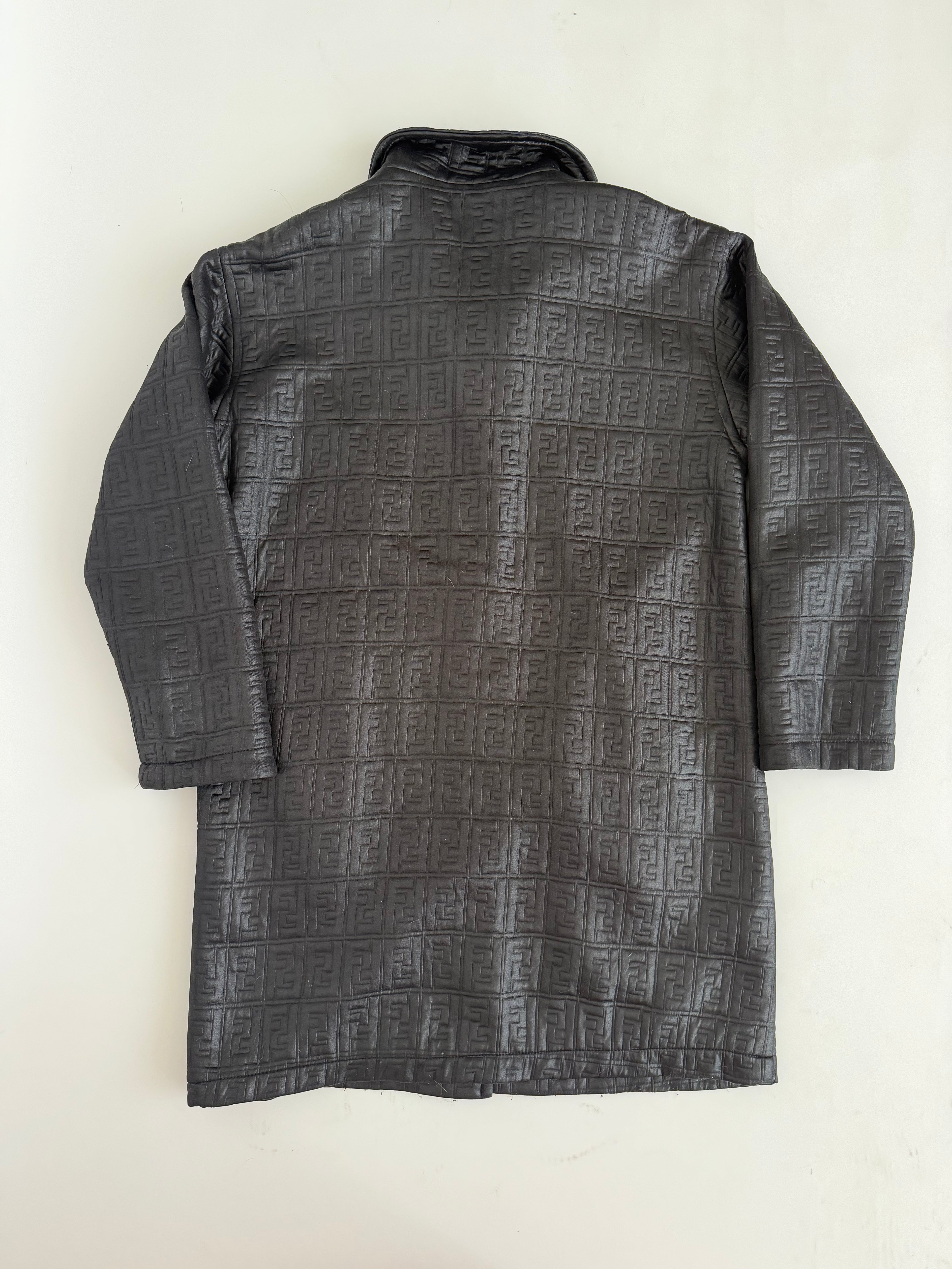 Fendi Mare FF Embossed Polyester Padded Outercoat