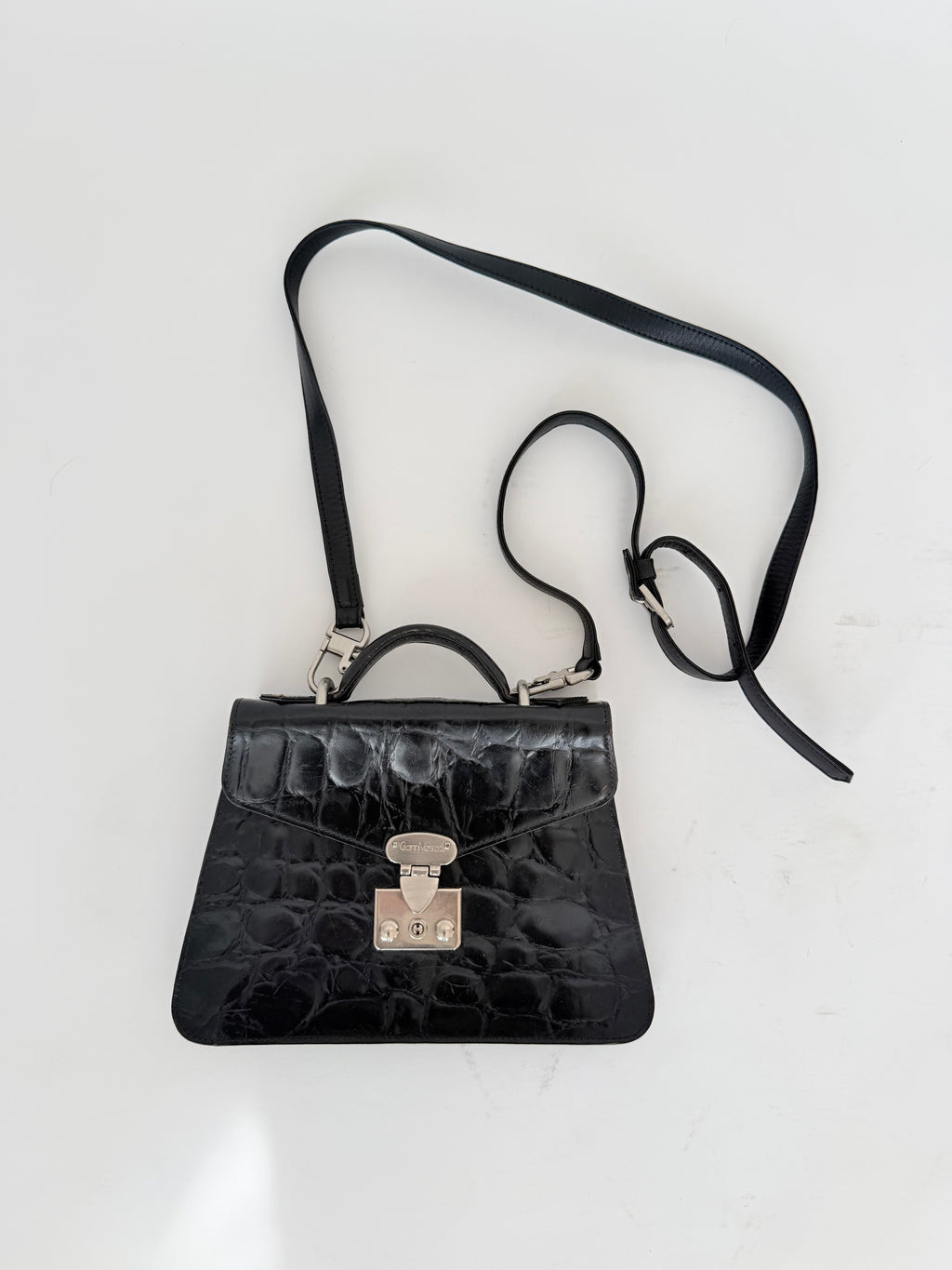 Gianni Versace Faux Croc-Embossed Bag