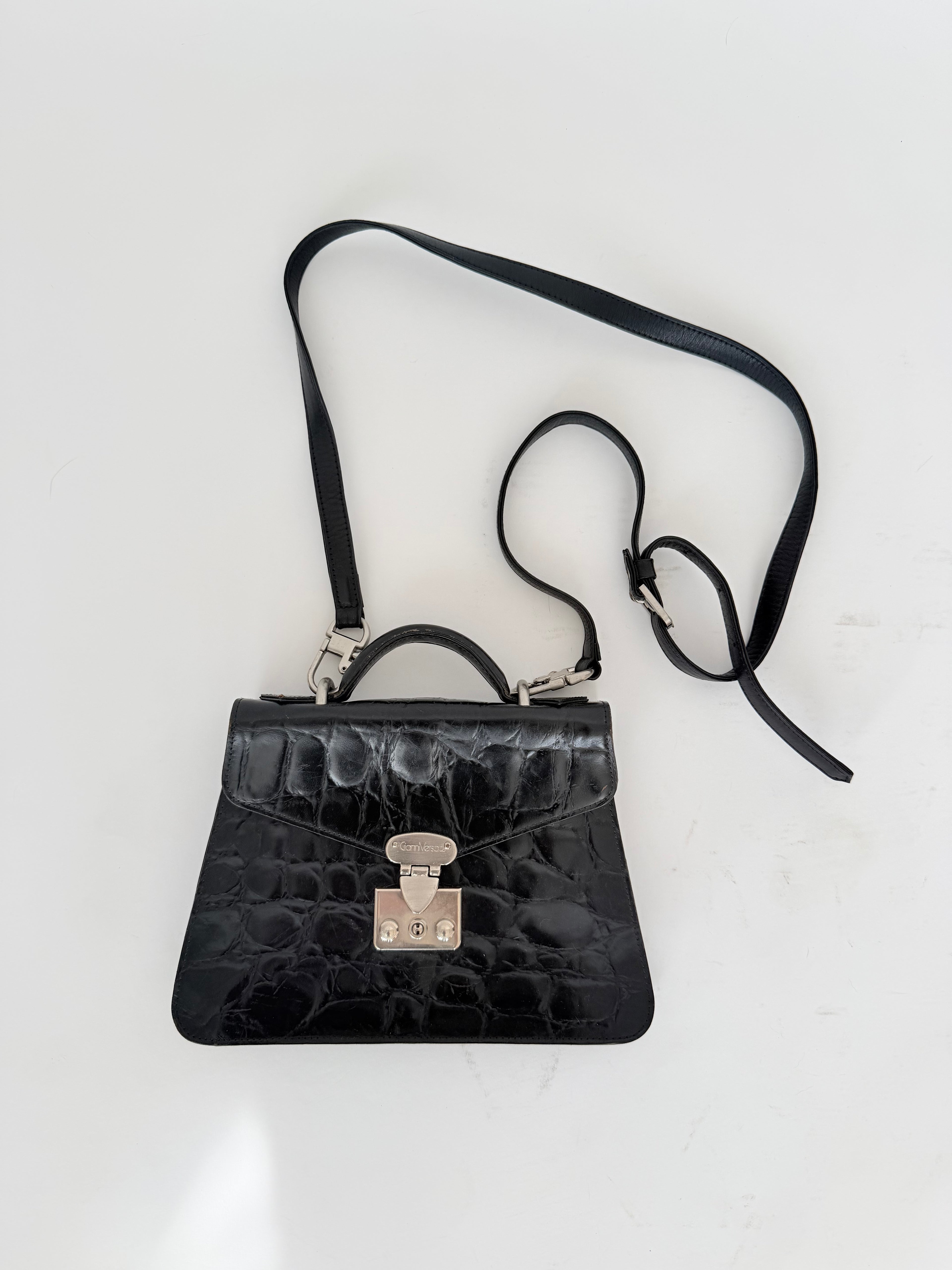 Gianni Versace Faux Croc-Embossed Bag