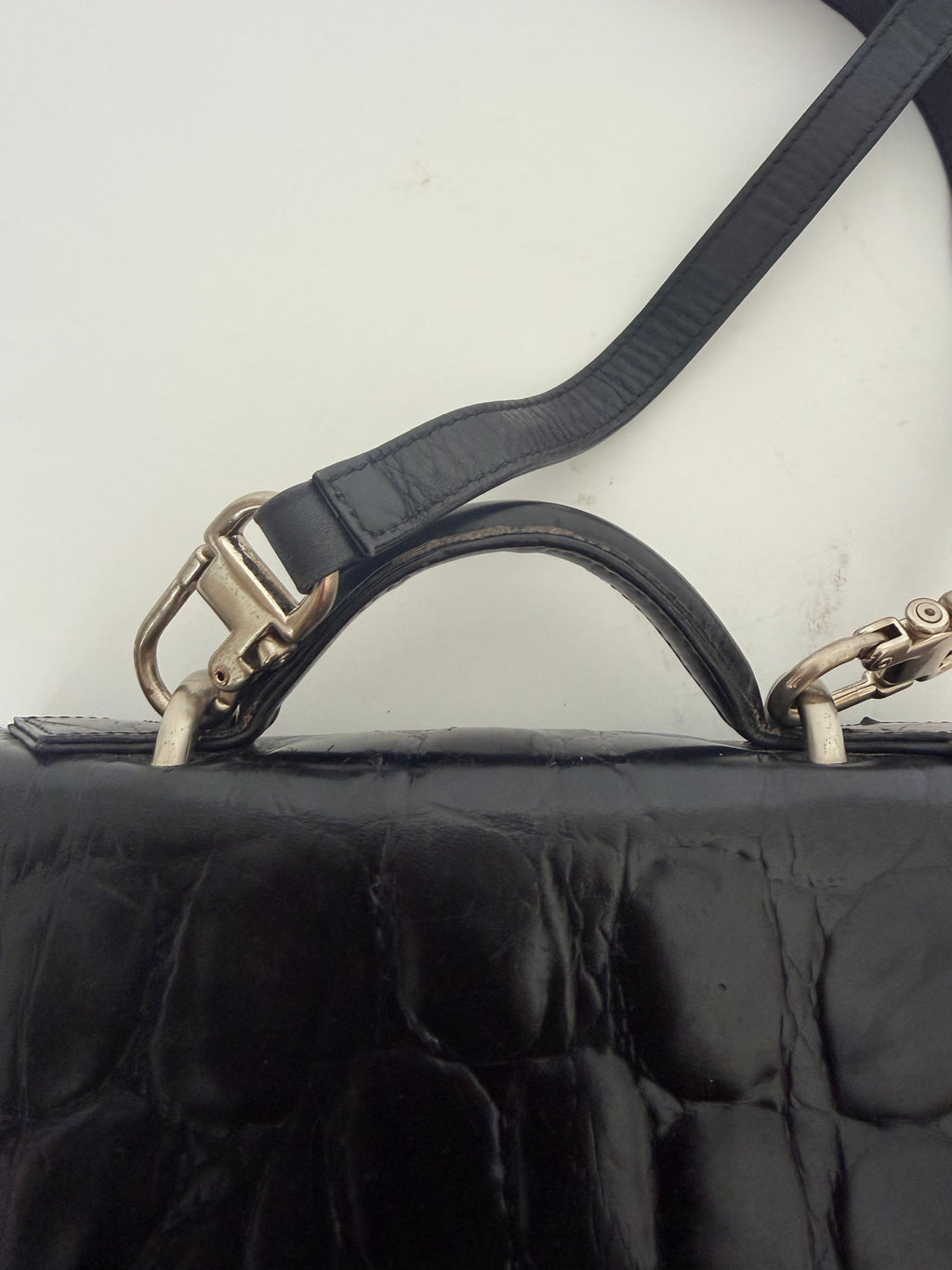 Gianni Versace Faux Croc-Embossed Bag