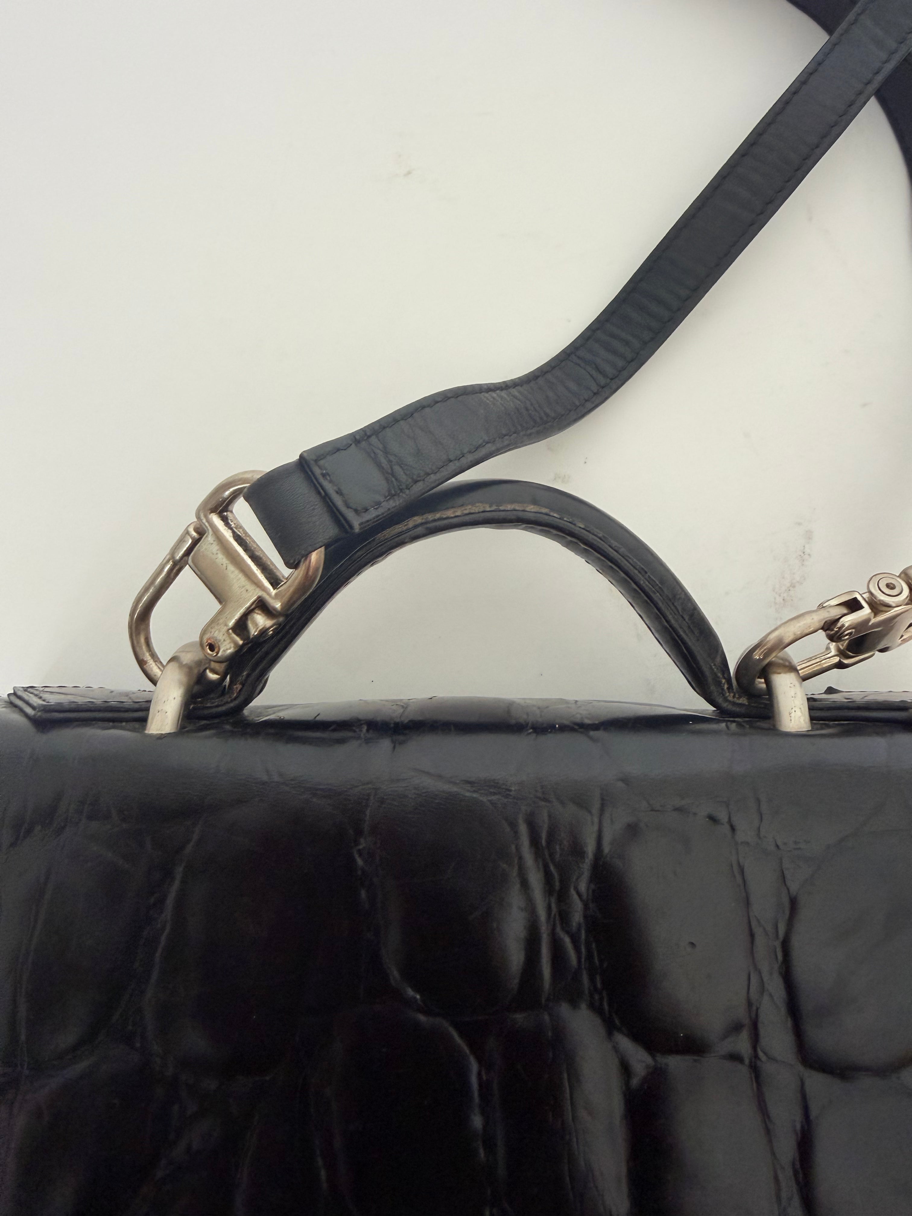 Gianni Versace Faux Croc-Embossed Bag