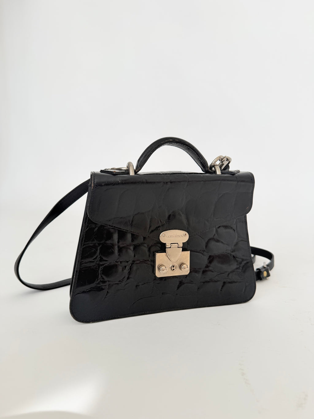 Gianni Versace Faux Croc-Embossed Bag