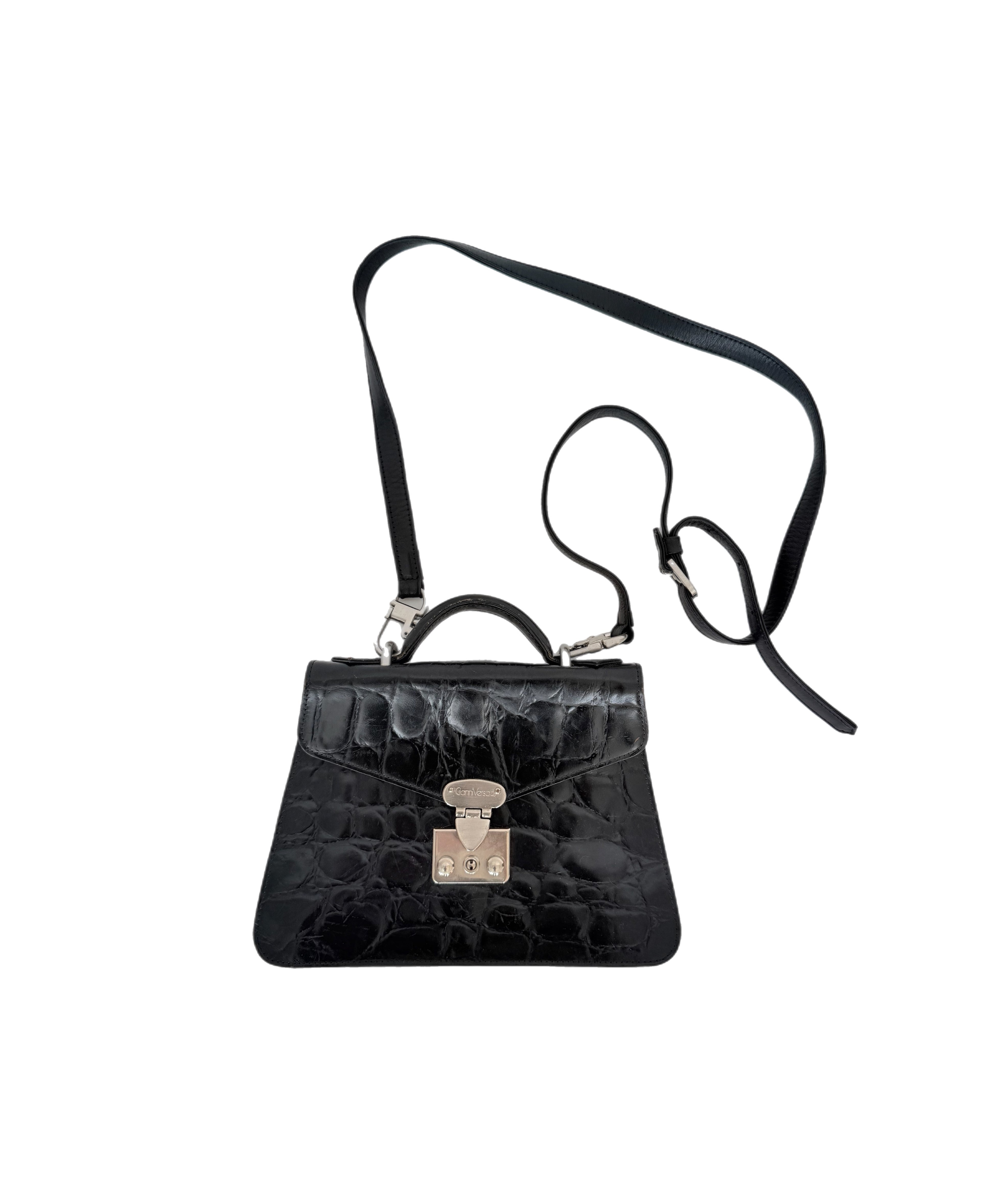 Gianni Versace Faux Croc-Embossed Bag