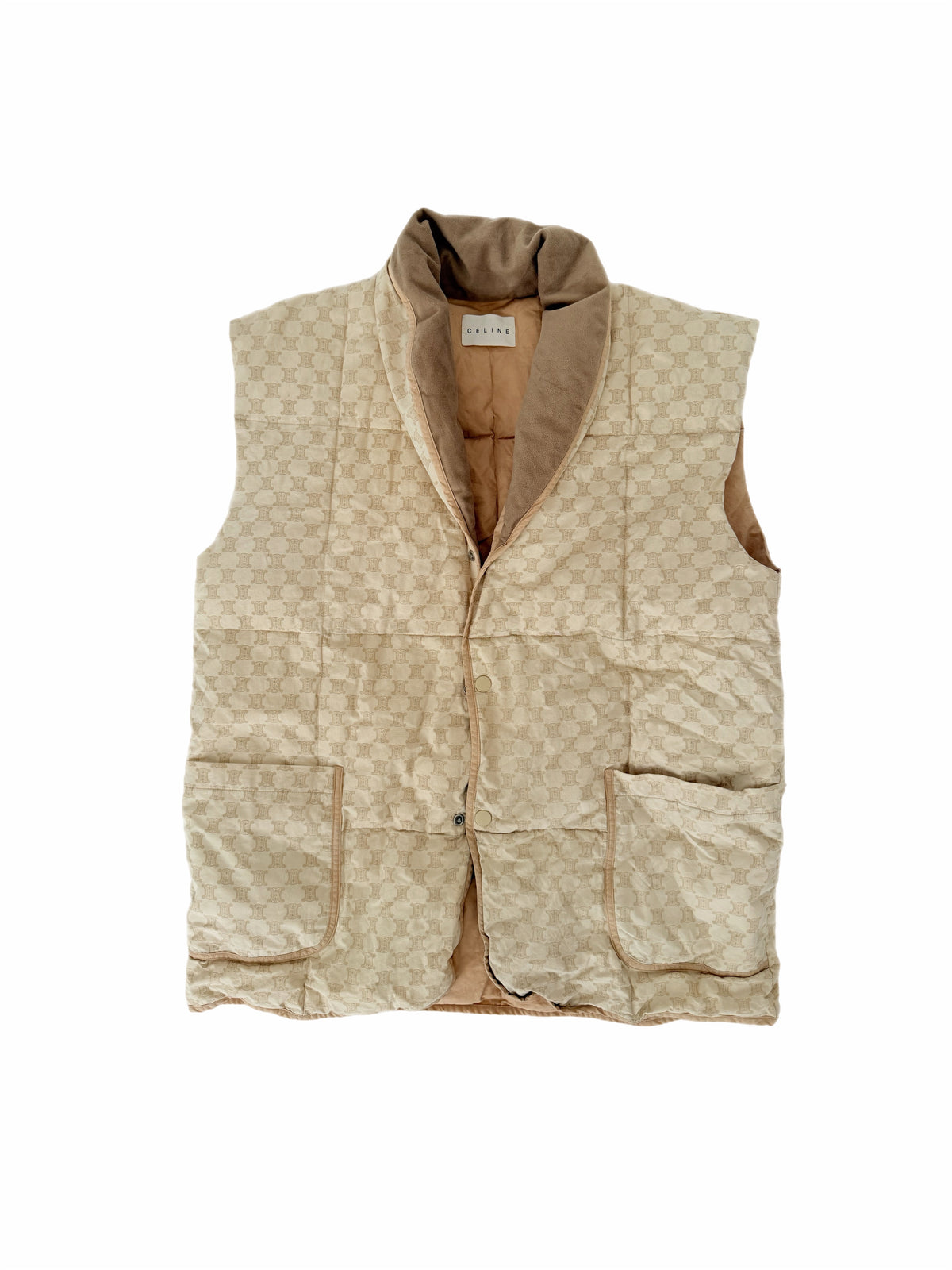 Celine Padded Nylon Vest with Monogram Logo