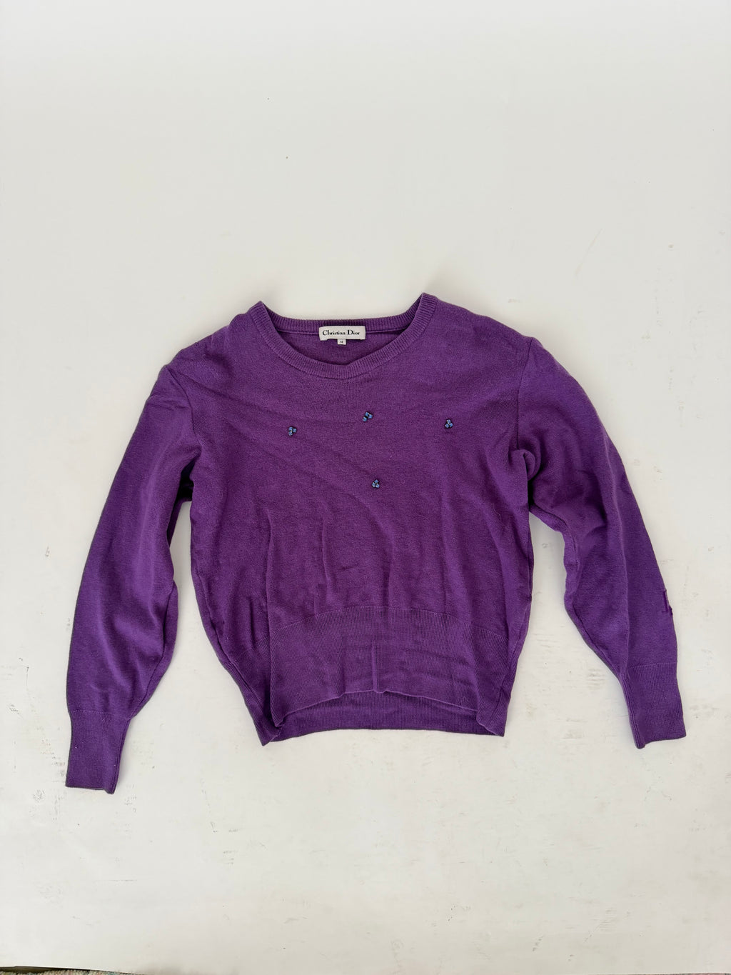 Christian Dior Purple Embellished Sweater size M