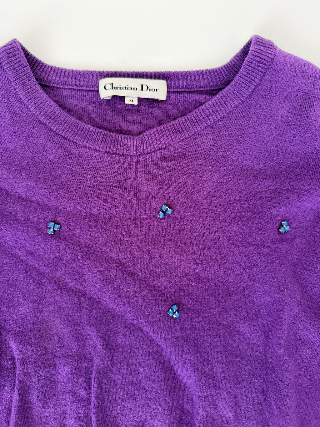 Christian Dior Purple Embellished Sweater size M