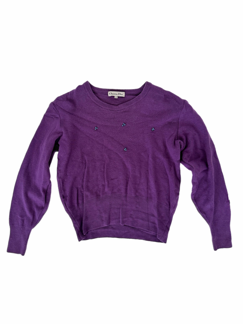 Christian Dior Purple Embellished Sweater size M