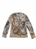 Roberto Cavalli Long Sleeve Printed Top in Medium