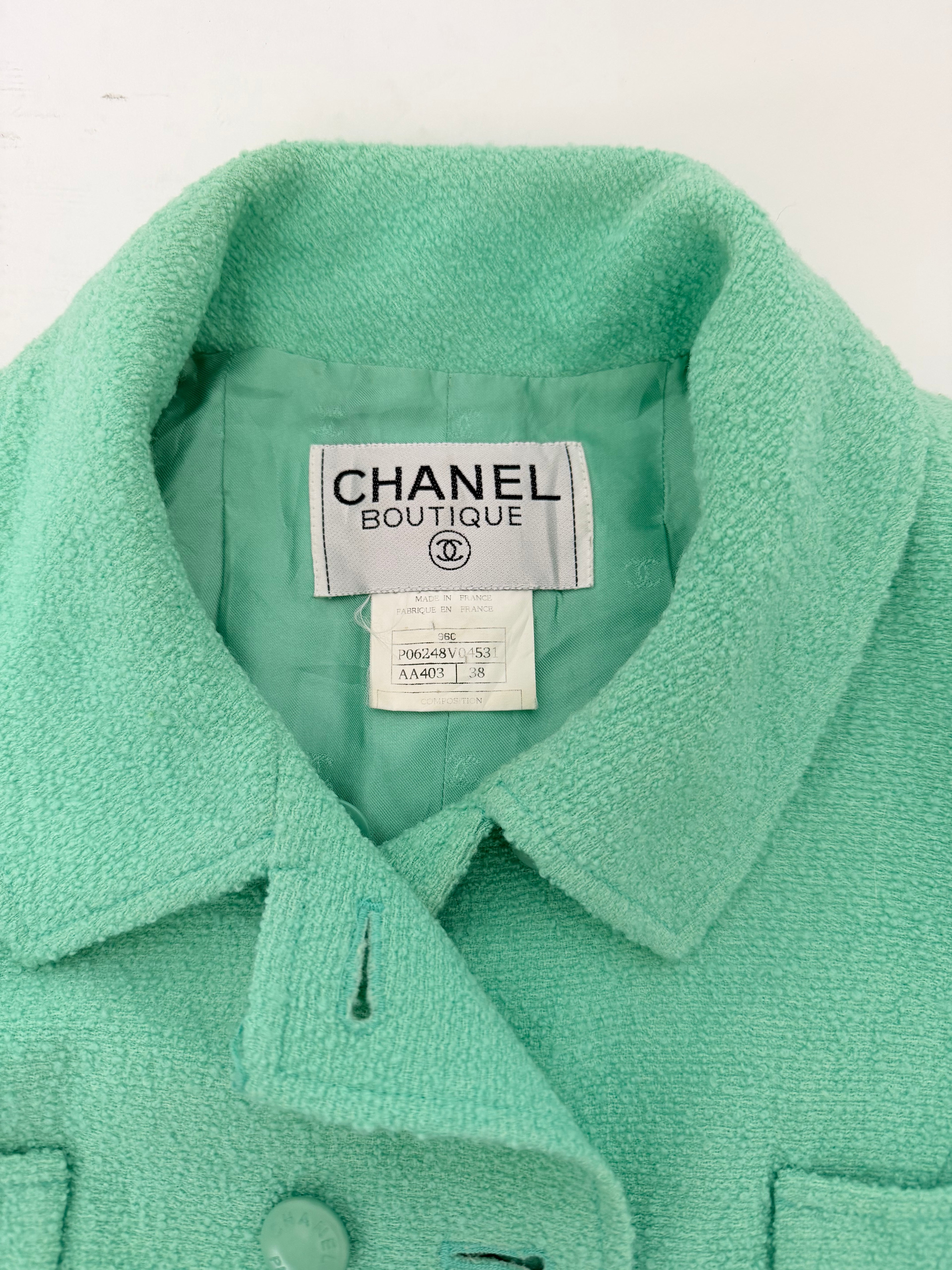 Chanel Boucle Jacket in Seafoam Green