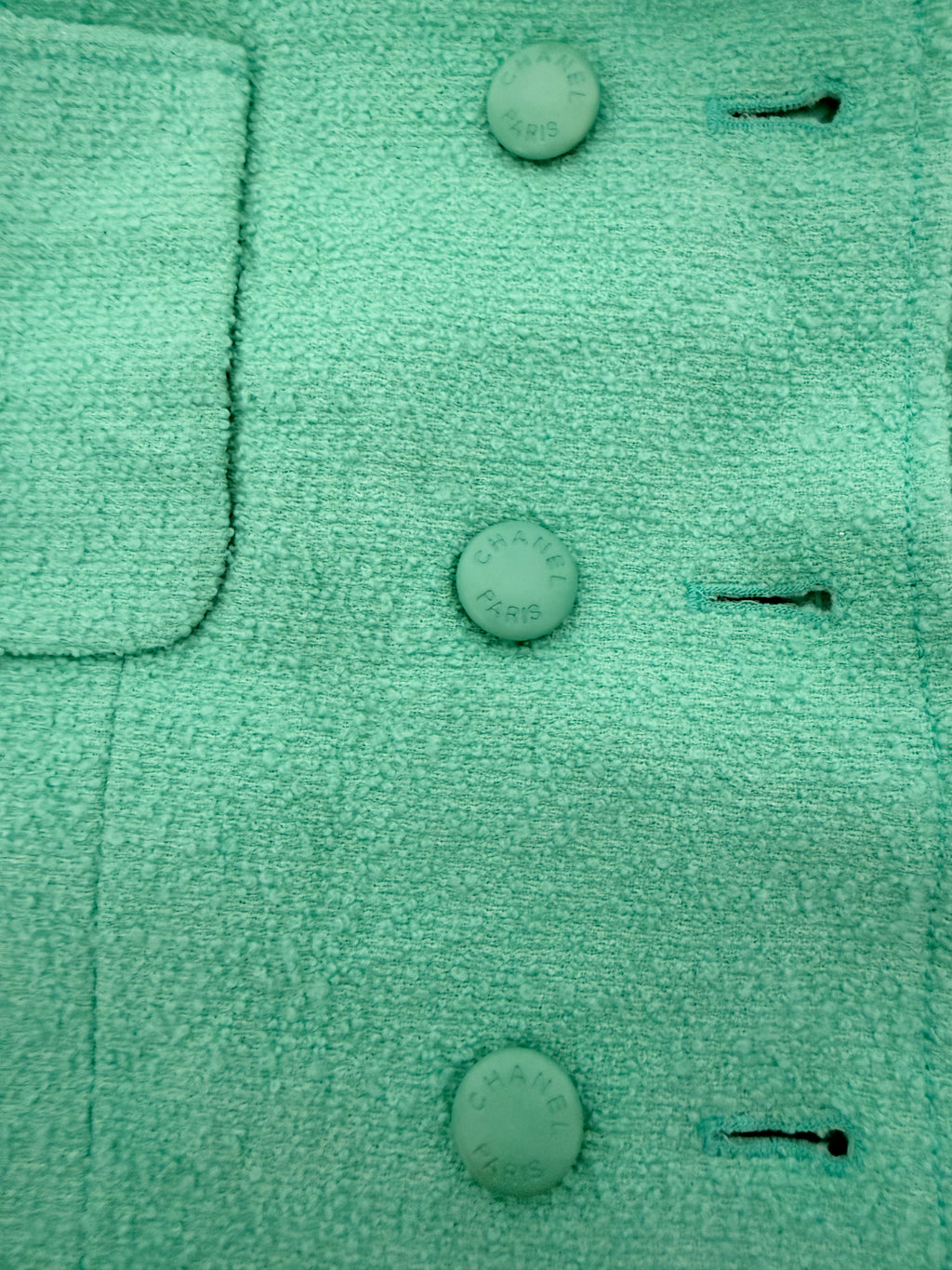 Chanel Boucle Jacket in Seafoam Green