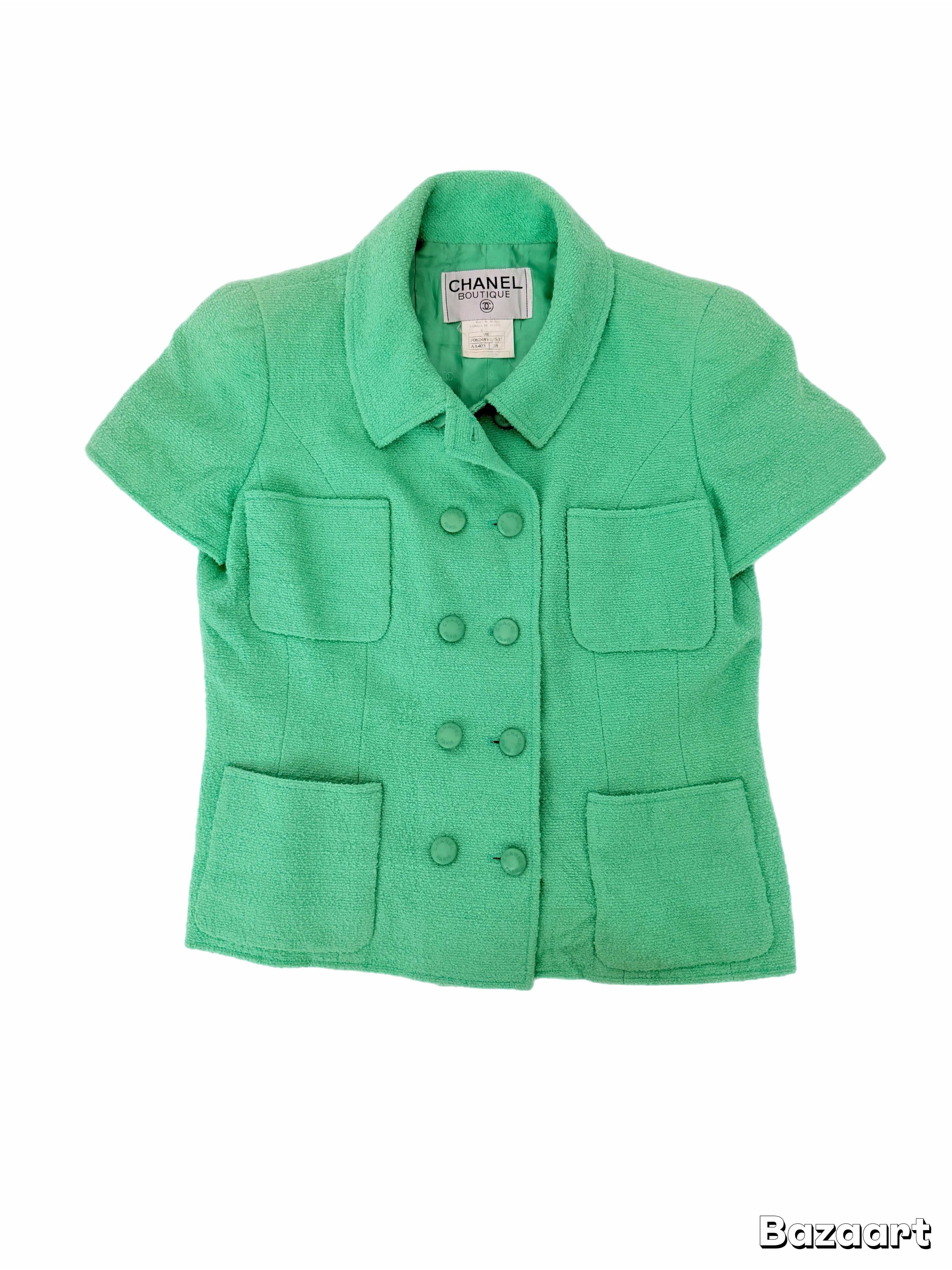 Chanel Boucle Jacket in Seafoam Green