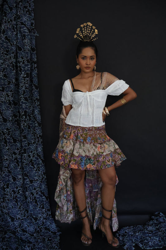 Bima Tiered Ruffled Batik Skirt