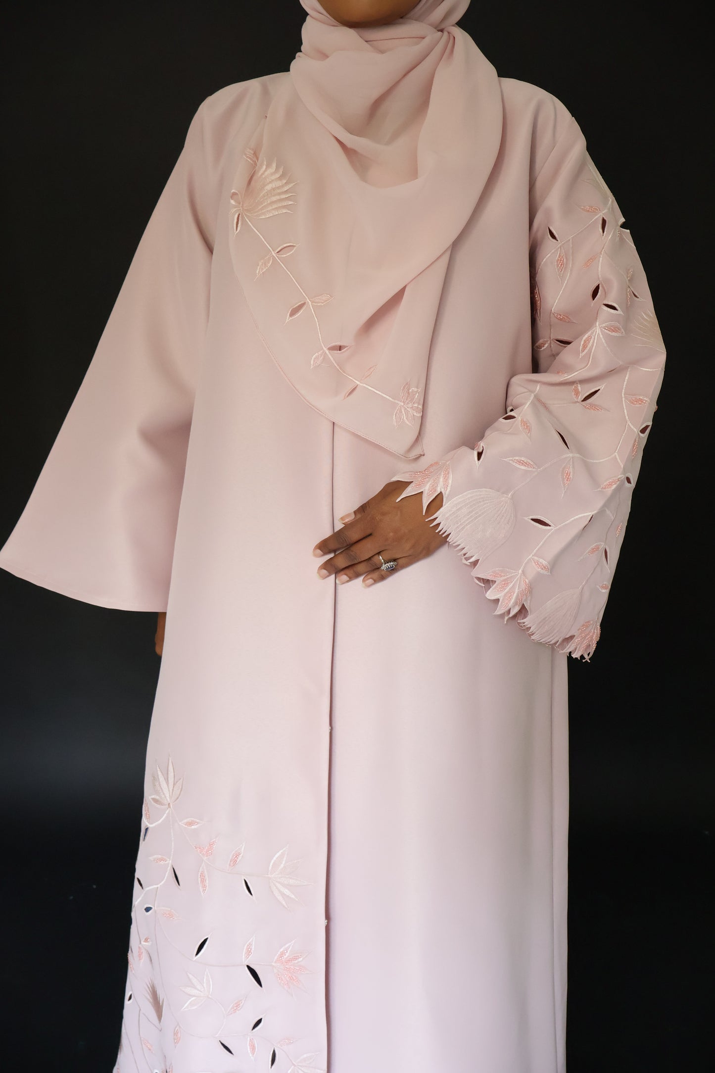 Tamara Pink Bridal Satin Overcoat and Shawl