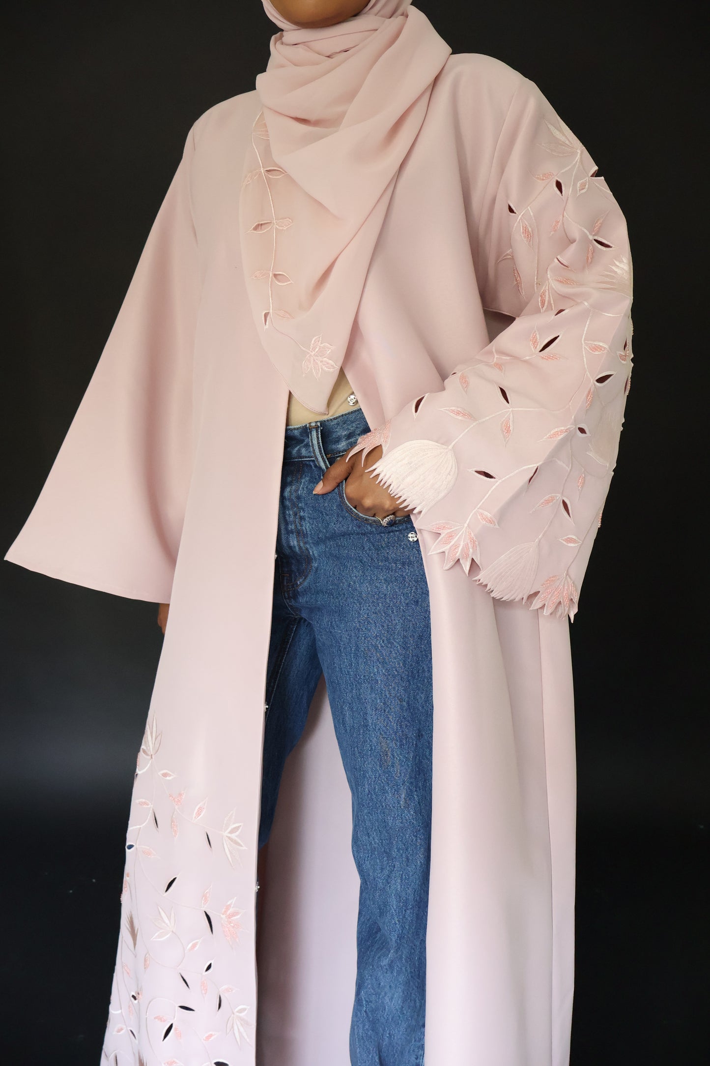 Tamara Pink Bridal Satin Overcoat and Shawl