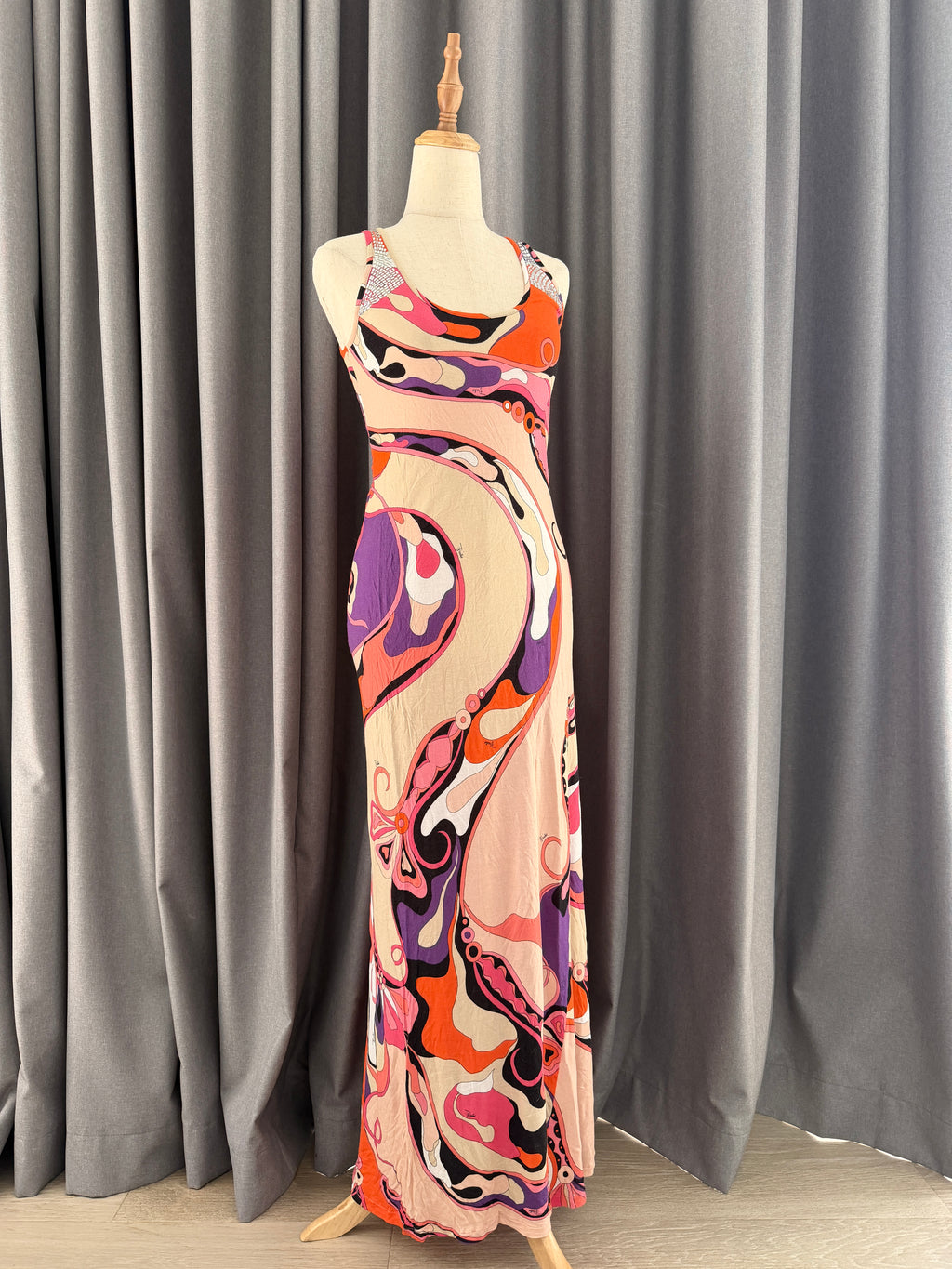 Emilio Pucci Stretch Jersey Dress in Multicolor Swirls