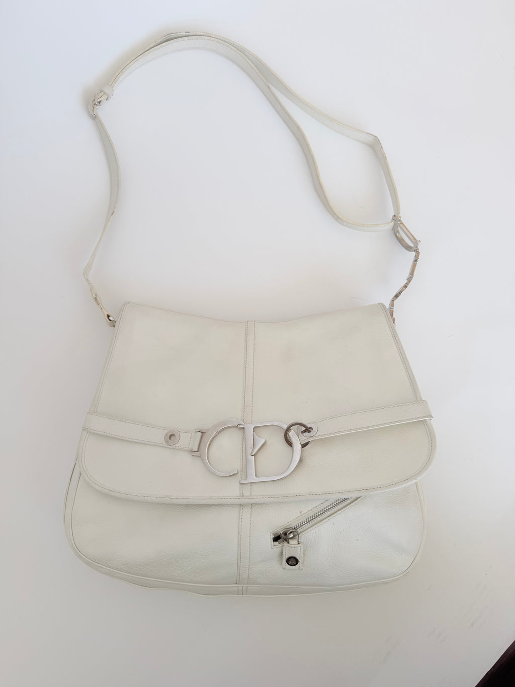 Christian Dior CD Messenger Bag in White