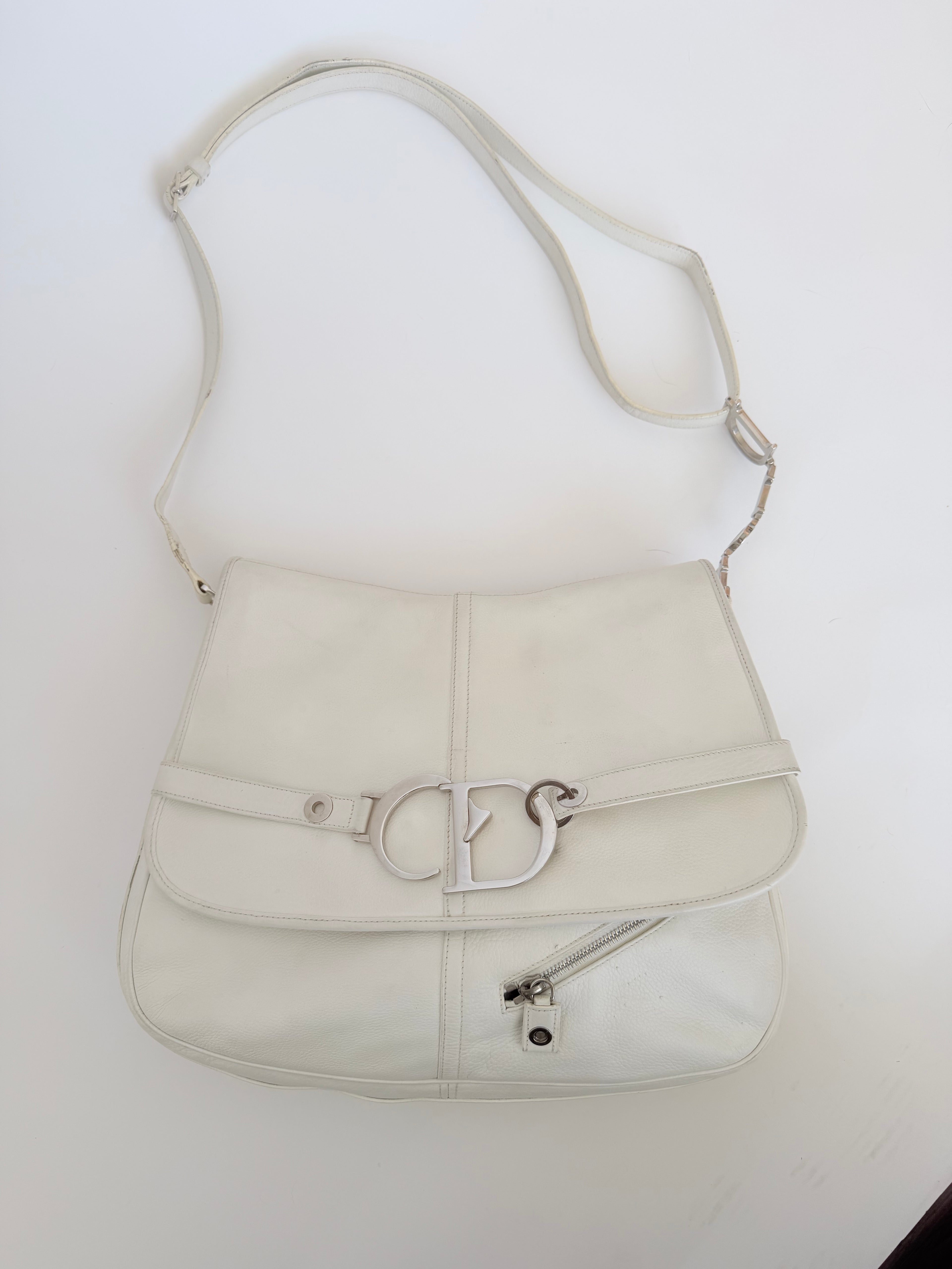Christian Dior CD Messenger Bag in White