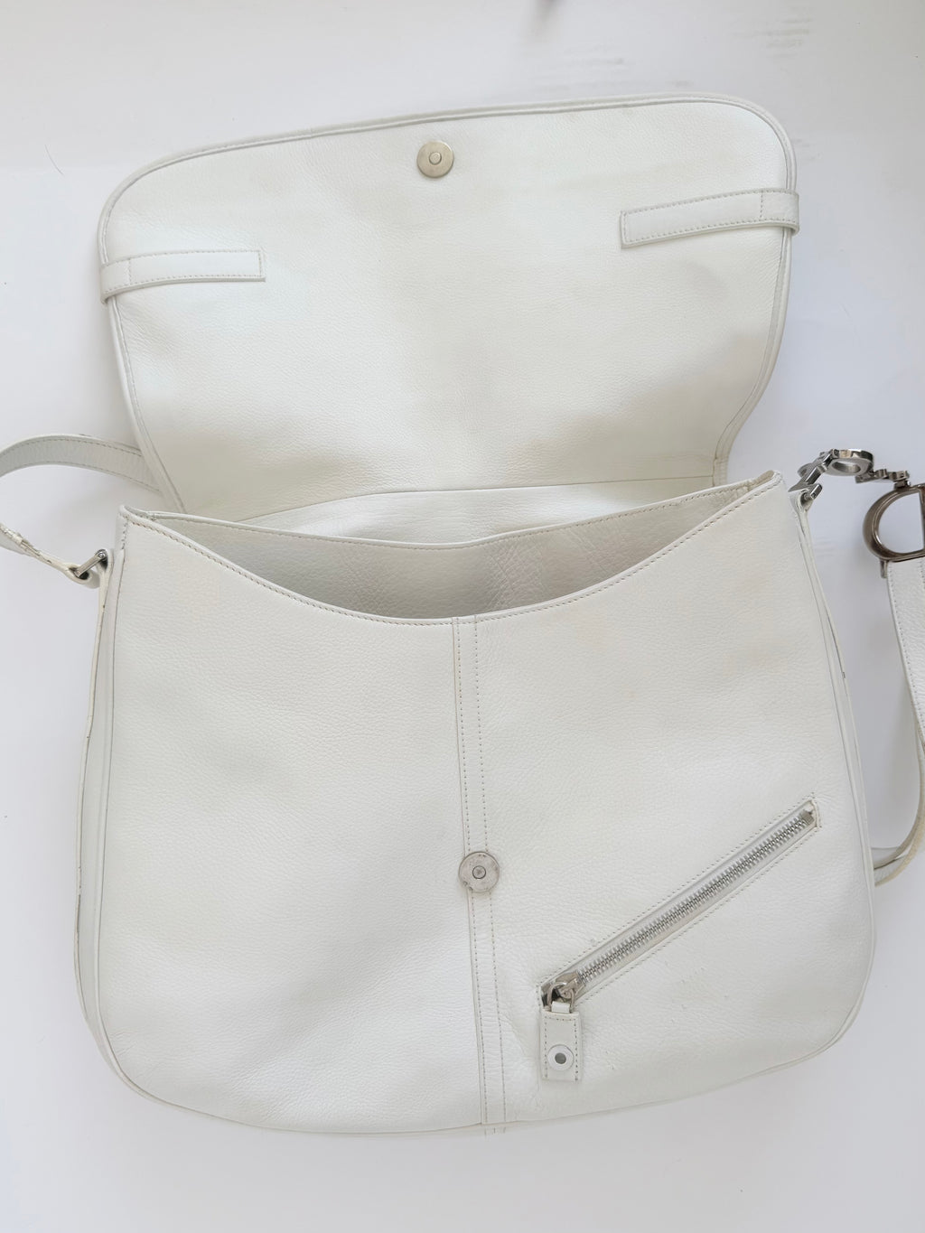 Christian Dior CD Messenger Bag in White