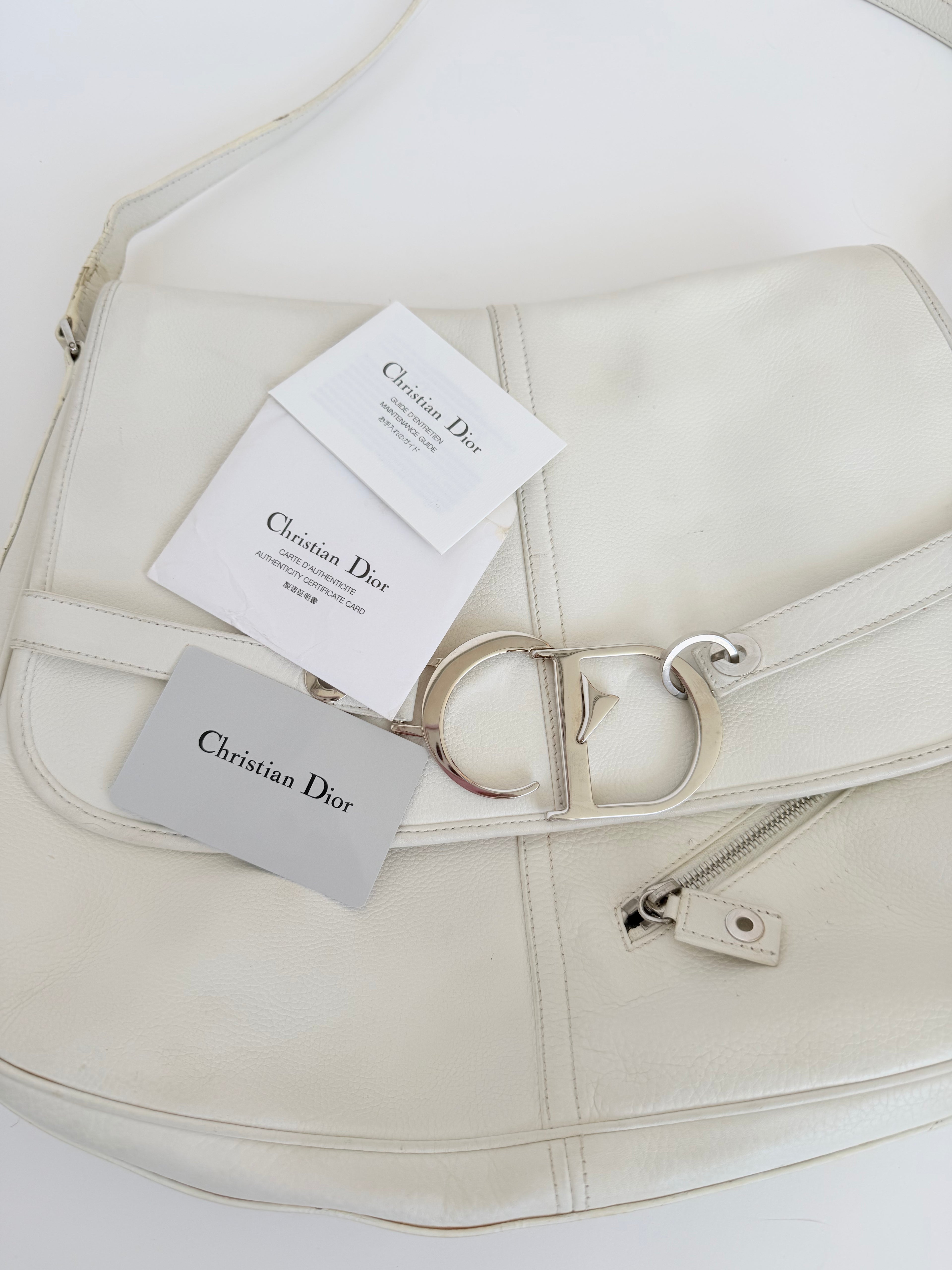 Christian Dior CD Messenger Bag in White