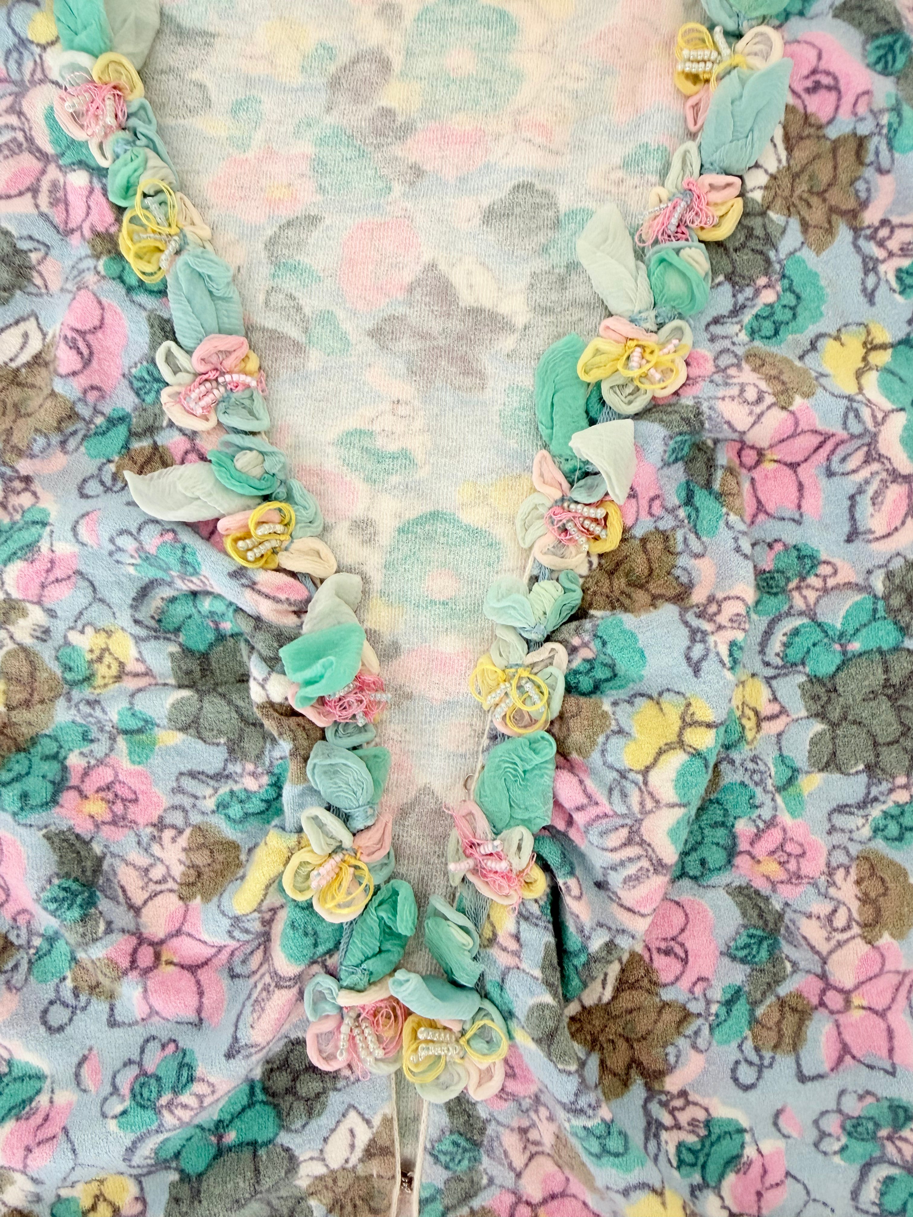 Anna Molinari Cardigan Blouse with Floral Details