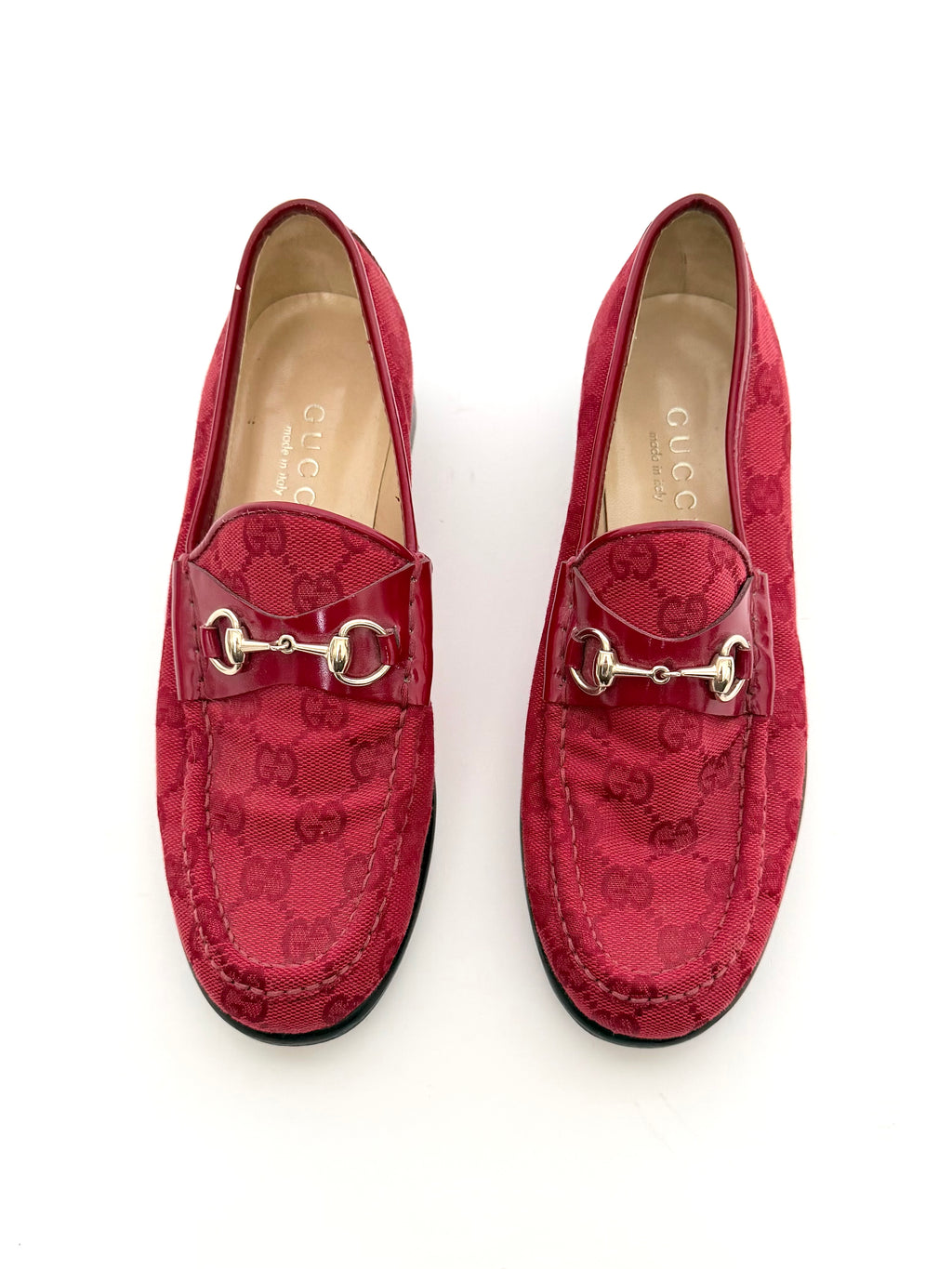 Gucci Monogram Loafers in Red