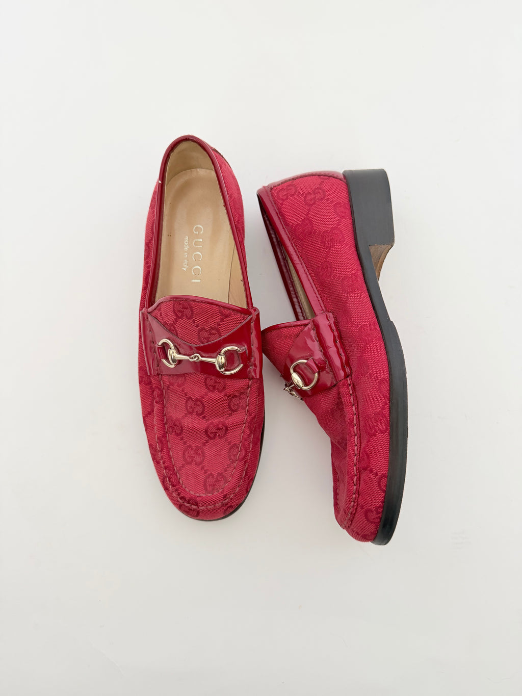 Gucci Monogram Loafers in Red