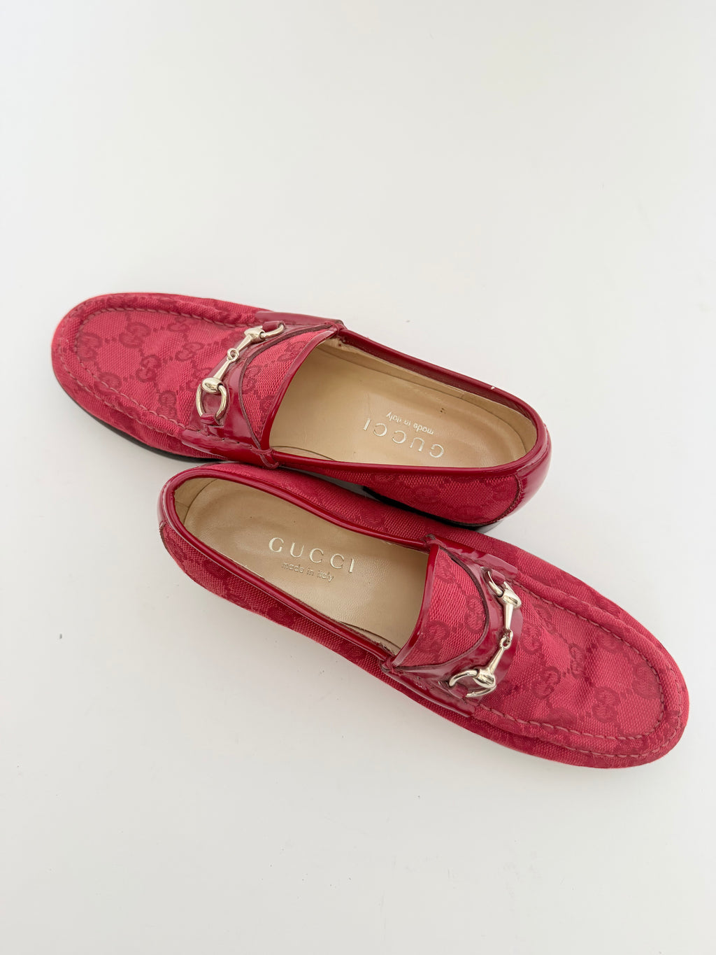 Gucci Monogram Loafers in Red