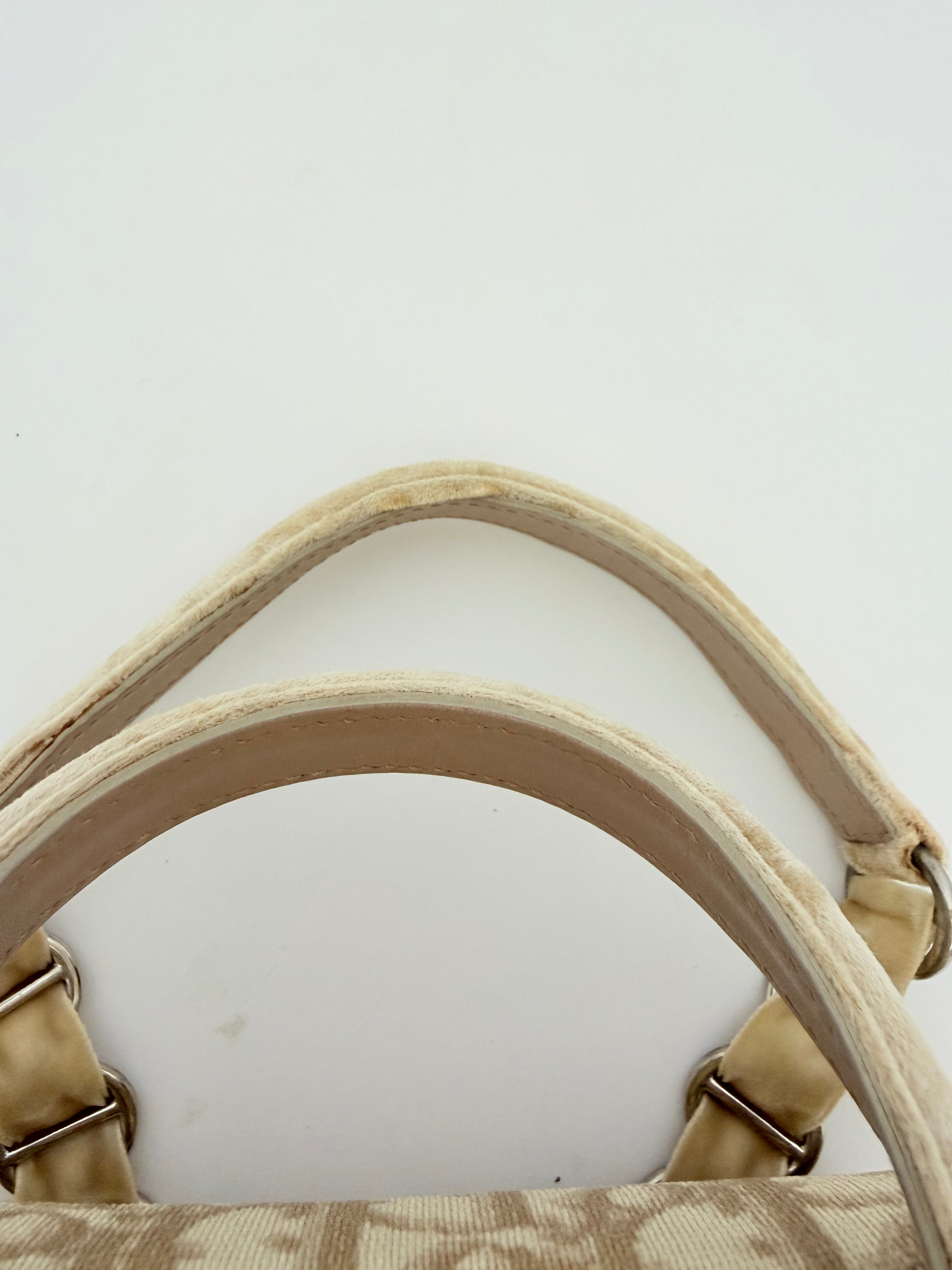 Christian Dior Trotter Romantic Monogram Bag in Beige Small