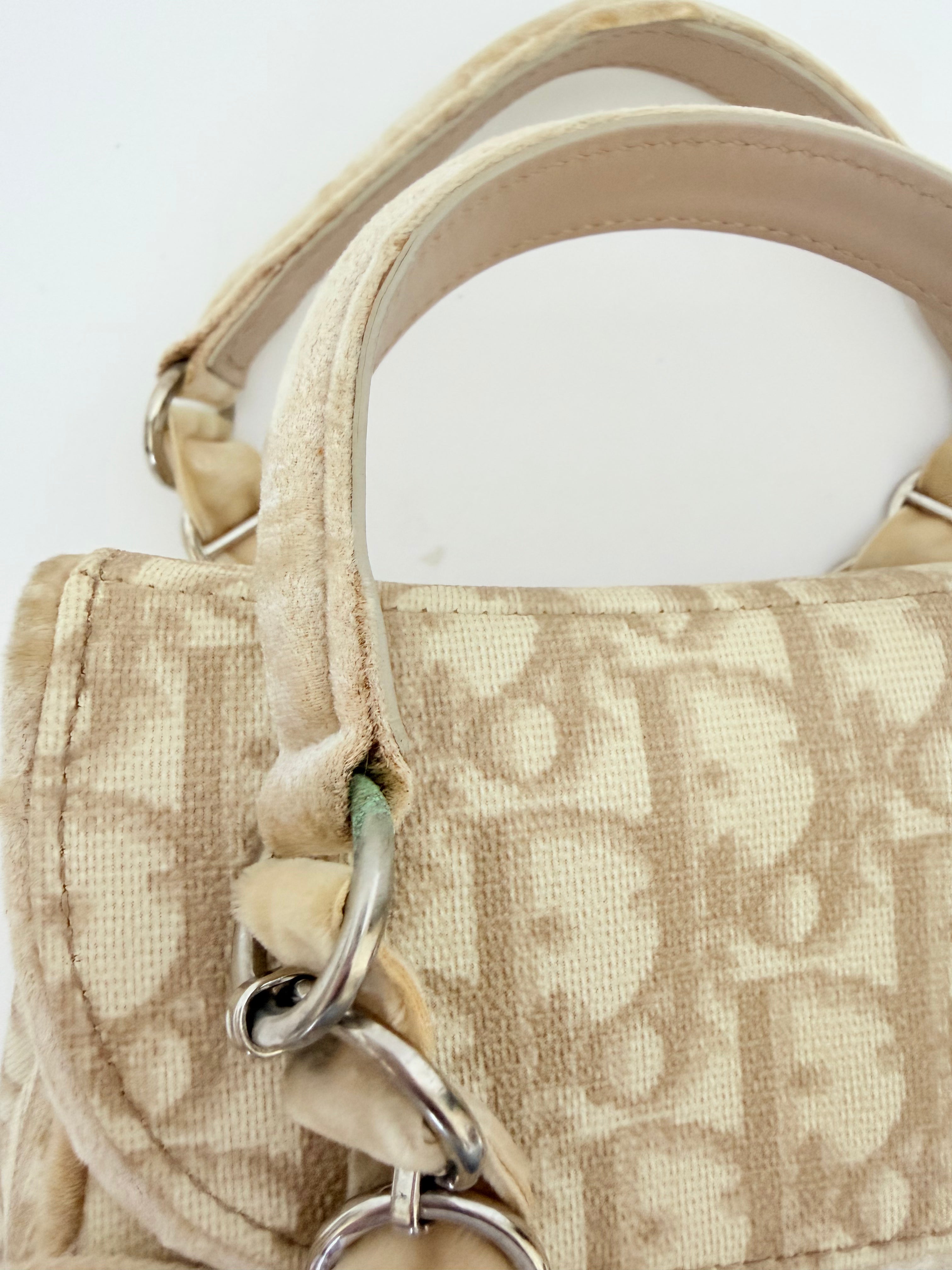 Christian Dior Trotter Romantic Monogram Bag in Beige Small