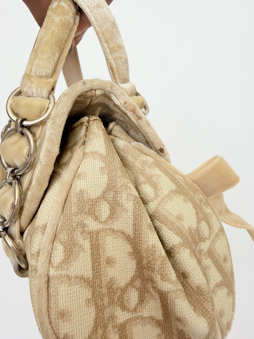 Christian Dior Trotter Romantic Monogram Bag in Beige Small