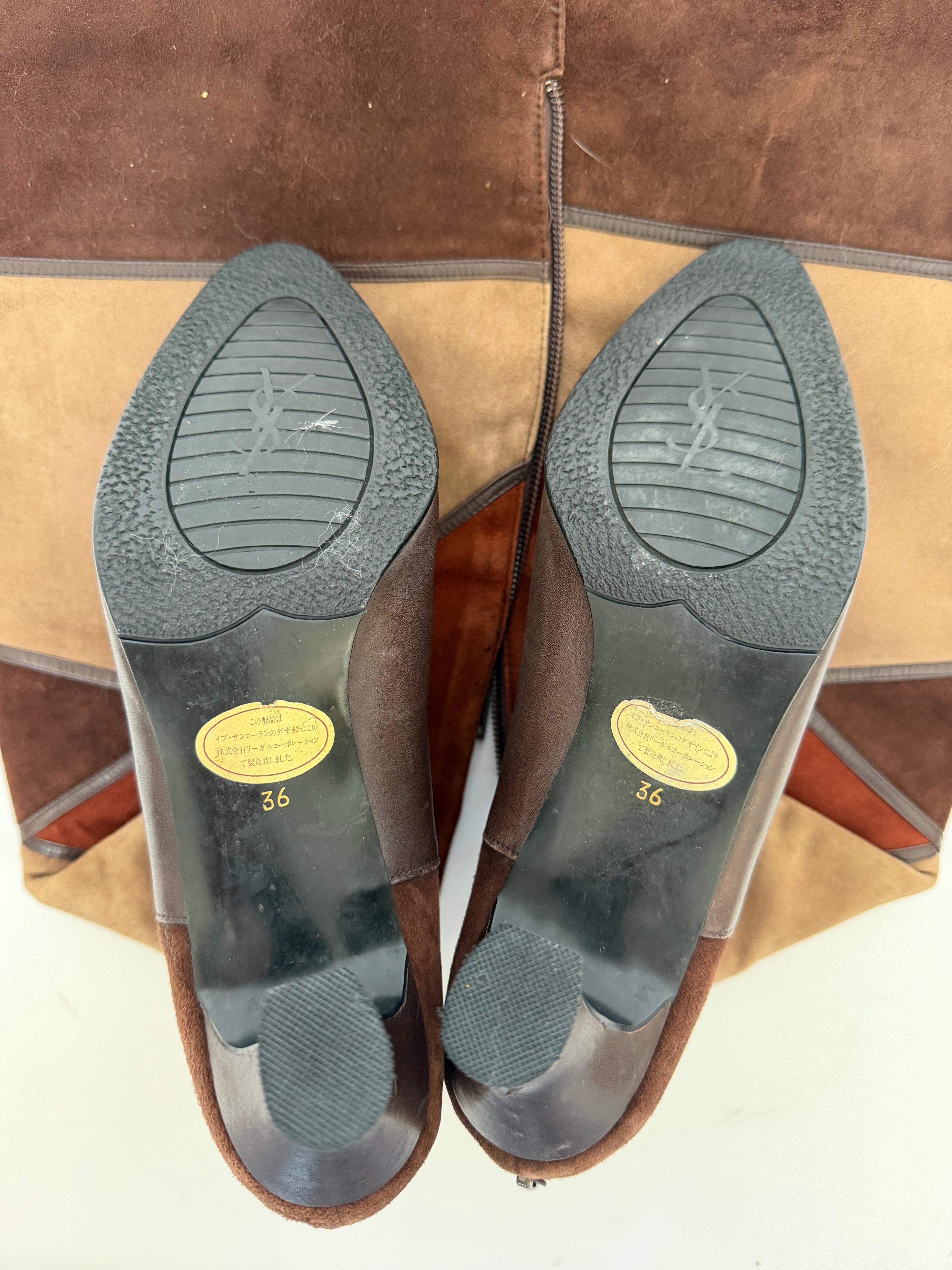 Yves Saint Laurent Patchwork Boots in size 36