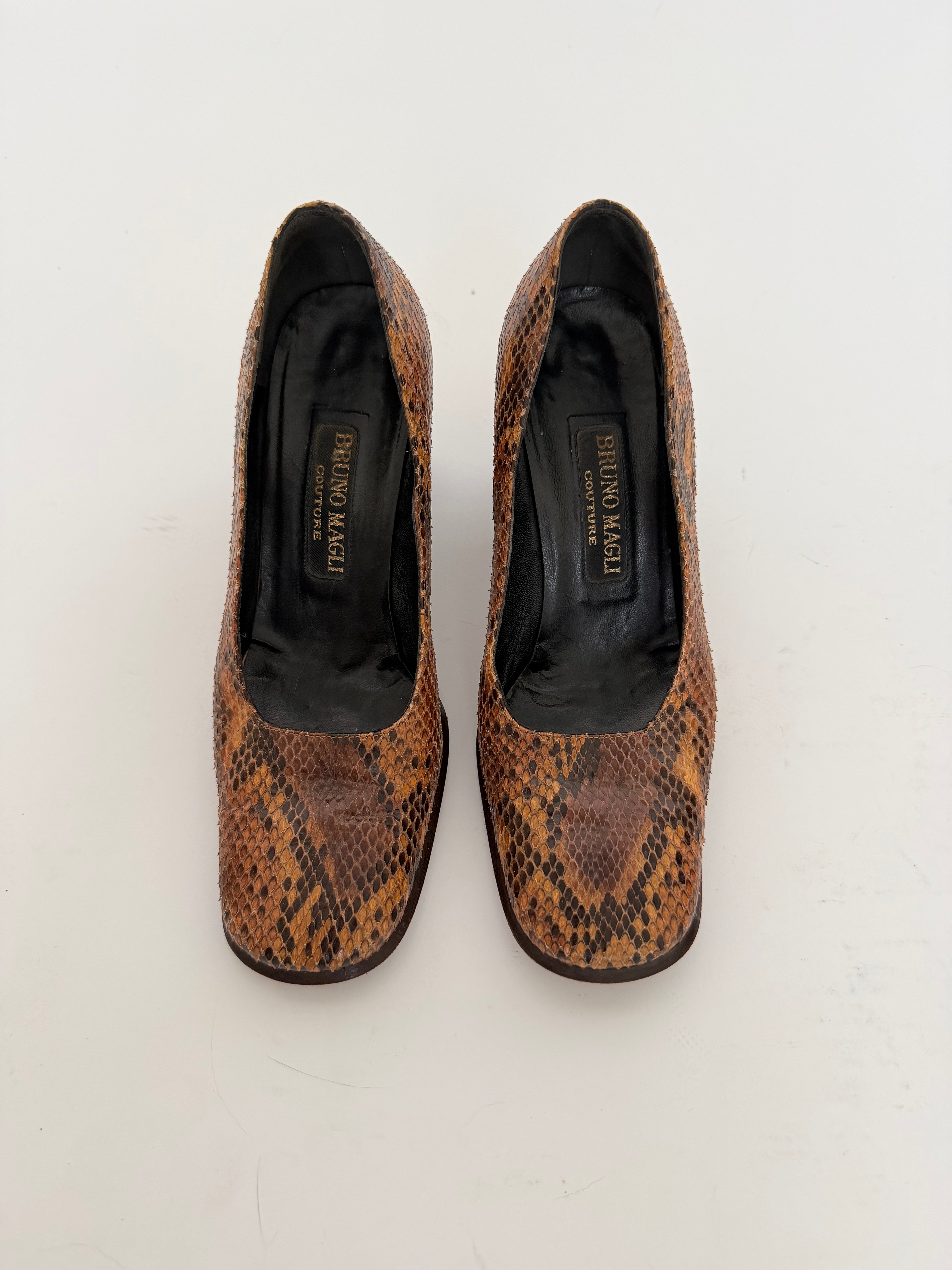 Bruno Magli Couture Phython Leather Heels in size 37