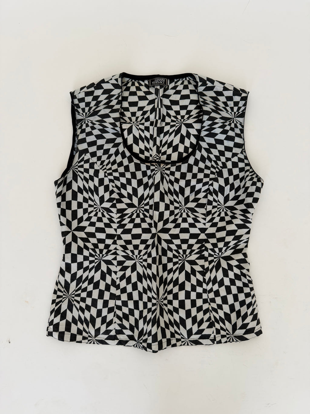 Gianni Versace Couture Abstract Sleeveless Top